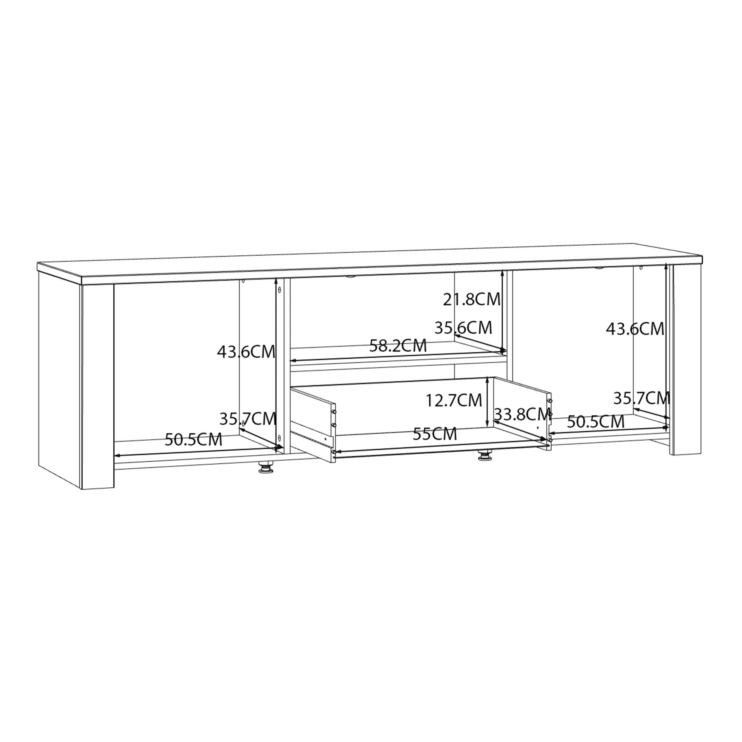 Bohol 2 Door 1 Drawer TV Unit in Riviera Oak/White - Image 8
