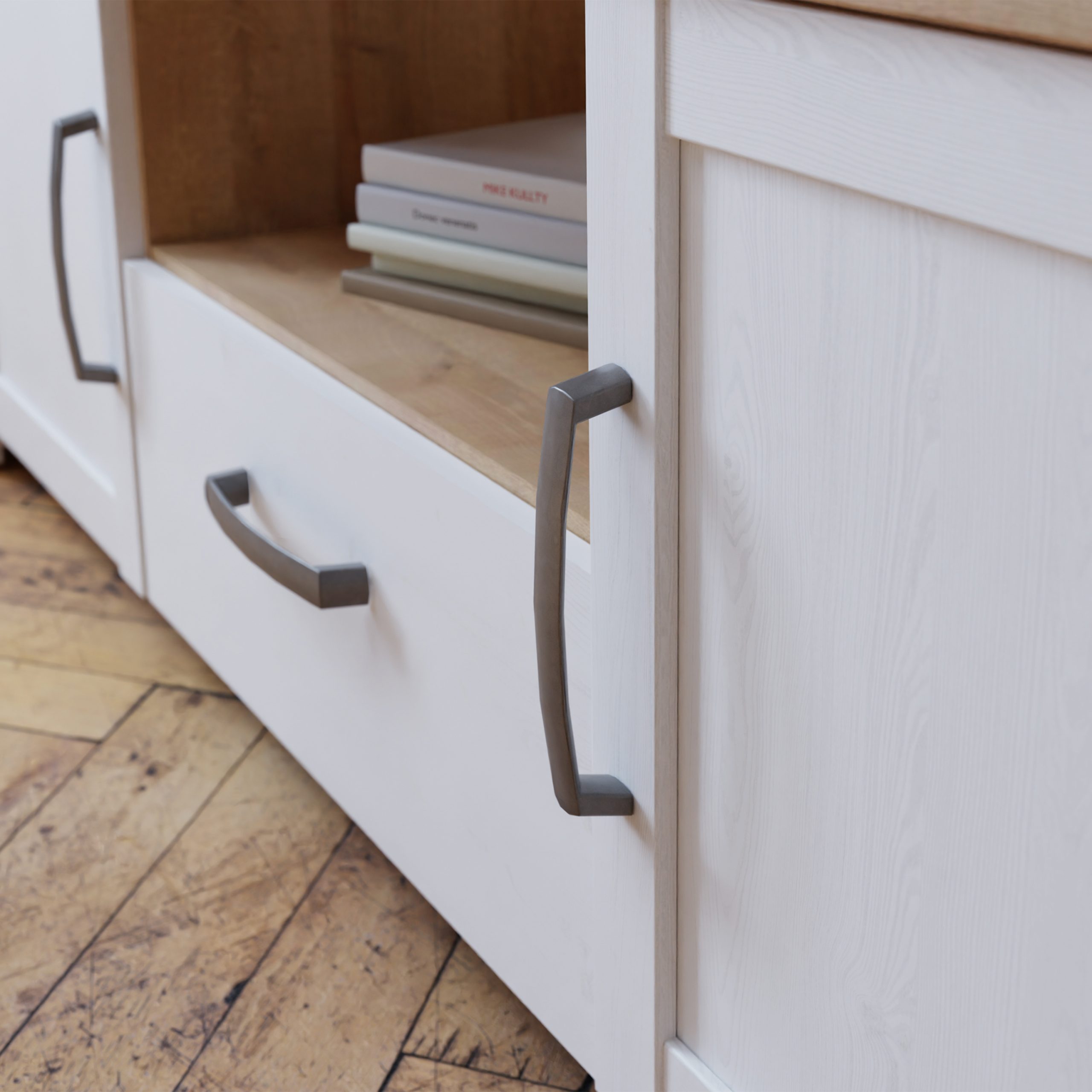 Bohol 2 Door 1 Drawer TV Unit in Riviera Oak/White - Image 6