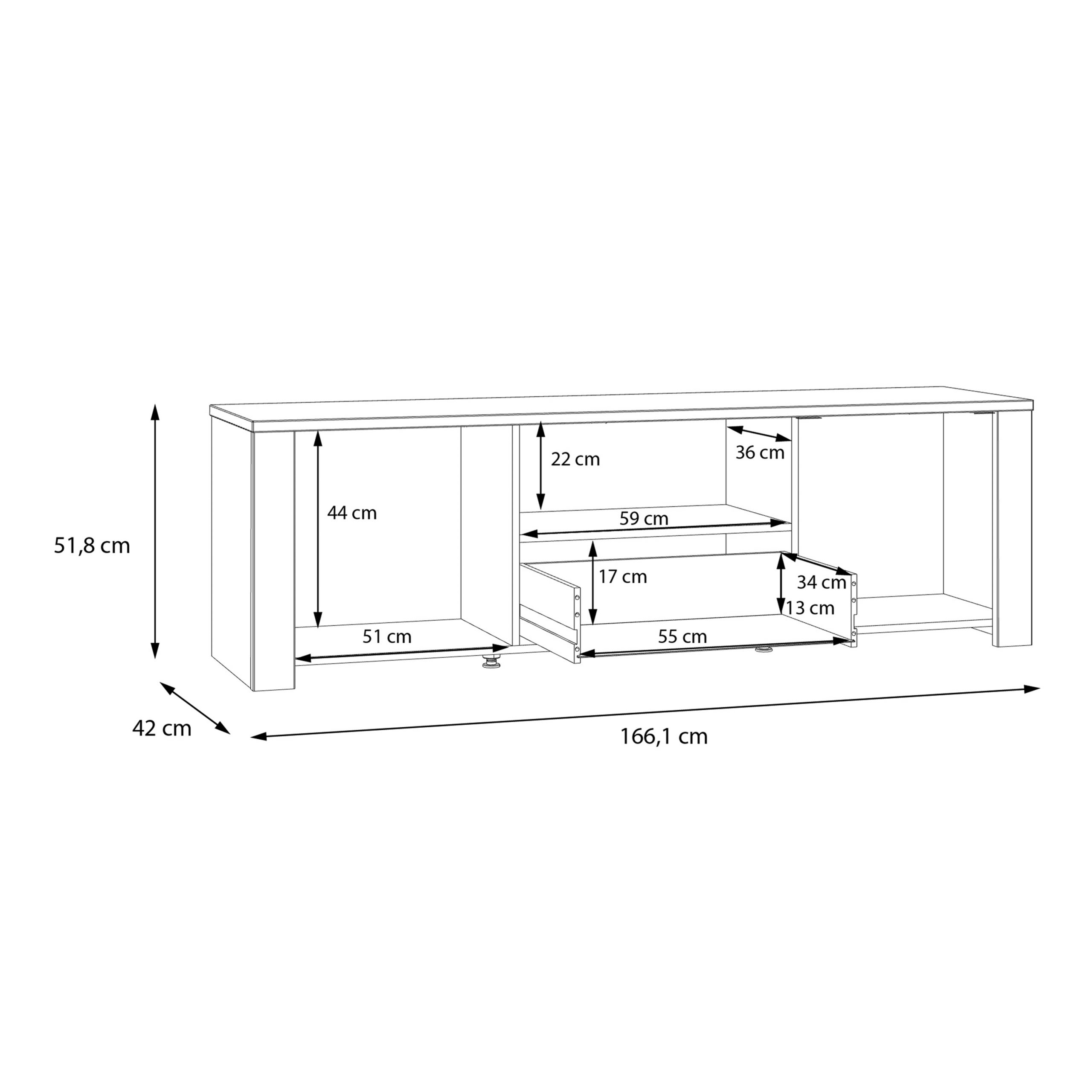 Bohol TV Unit Inc. LED Light in Riviera Oak/Grey Oak - Image 7