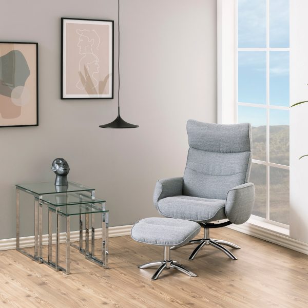 Katrine Nest of Tables with Glass Top Set of 3 - Image 4