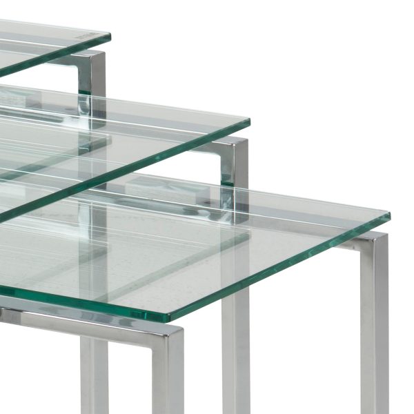 Katrine Nest of Tables with Glass Top Set of 3 - Image 6