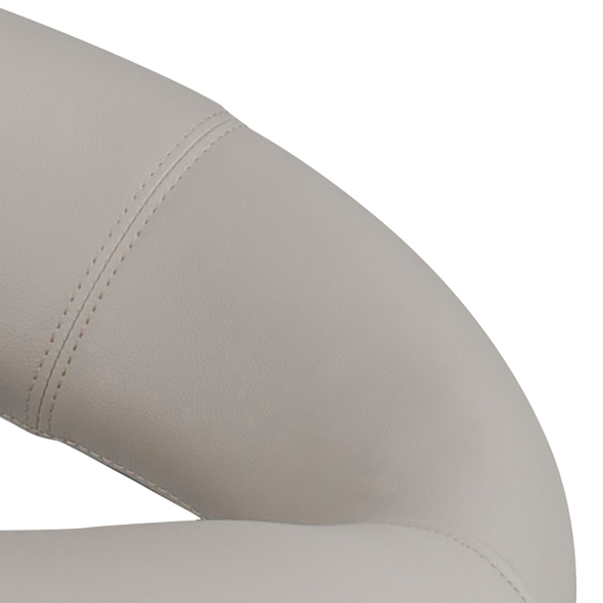 Plump Light Grey Swivel Bar Stool with Open Back - Image 3