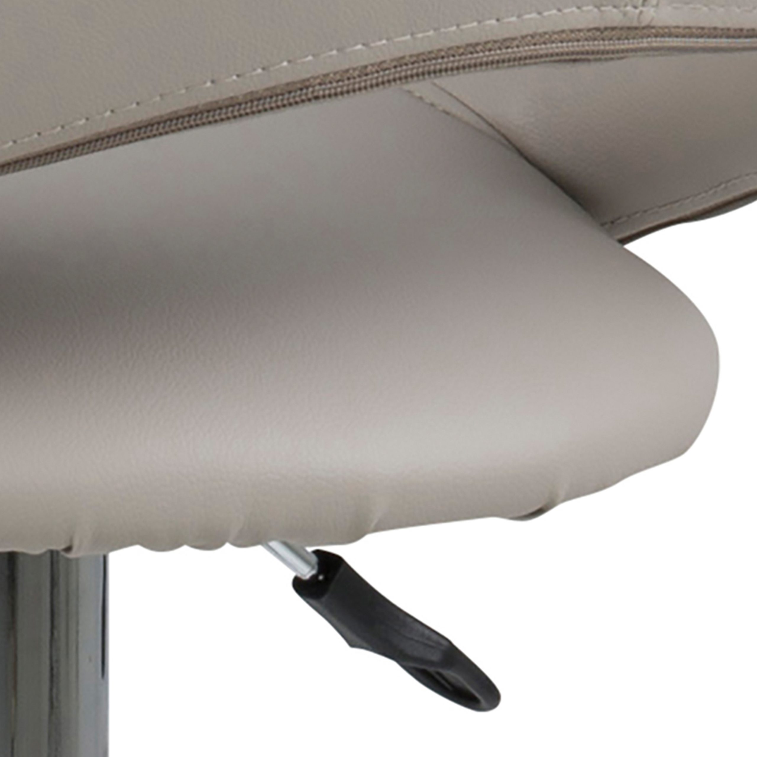 Plump Light Grey Swivel Bar Stool with Open Back - Image 4