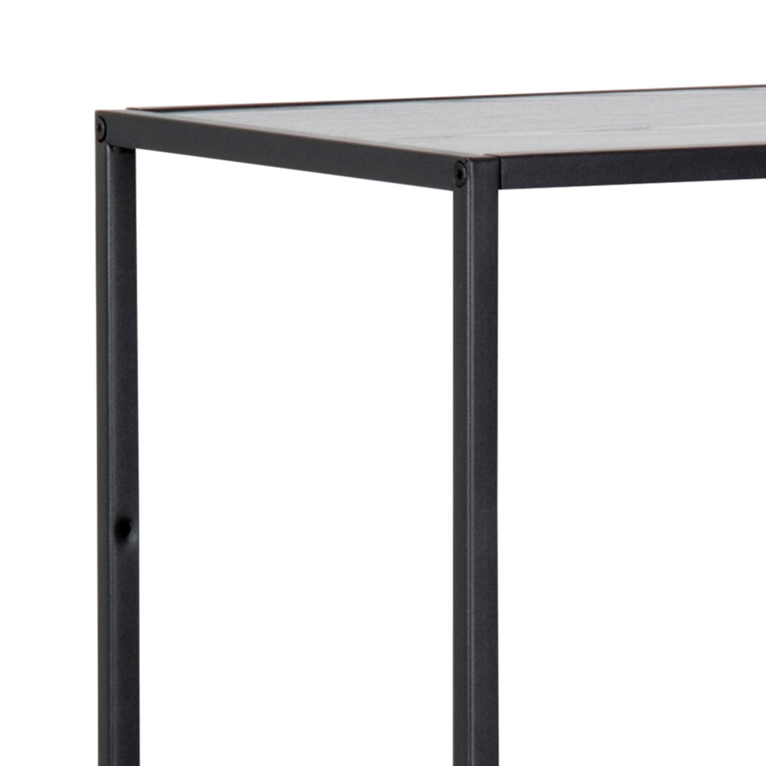Seaford Black Metal Asymmetrical Bookcase with 3 Black Shelves - Image 4