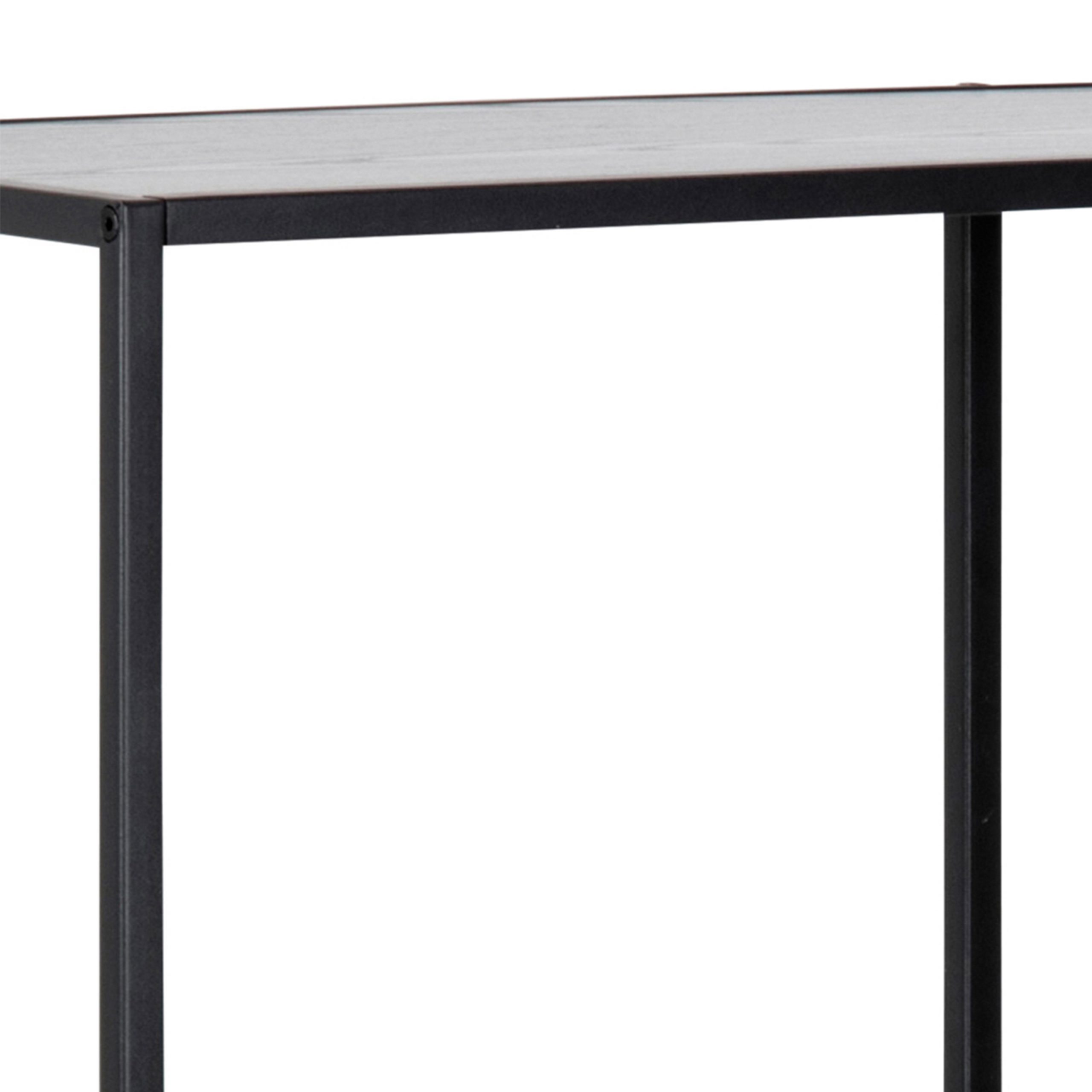 Seaford Black Metal Asymmetrical Bookcase with 3 Black Shelves - Image 5