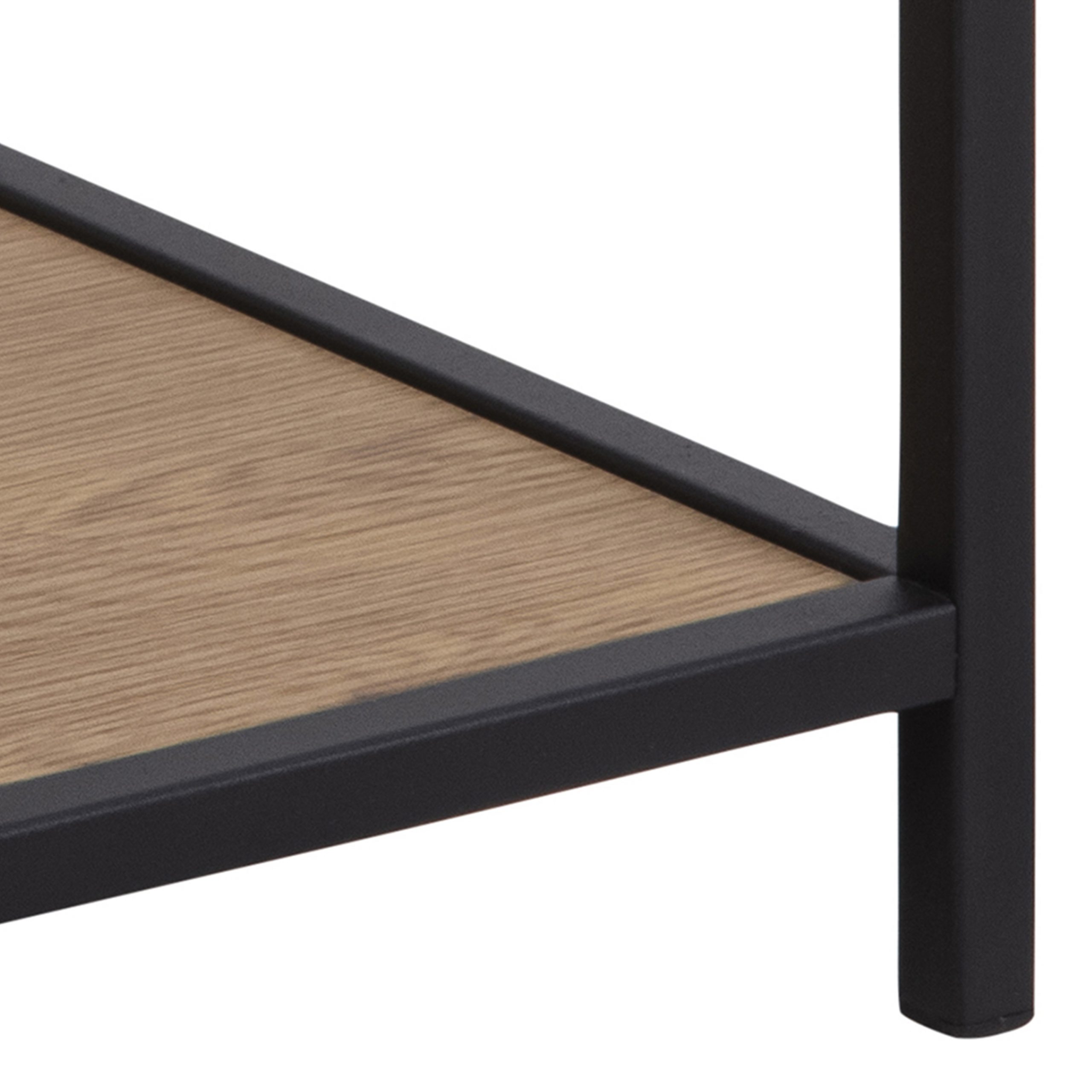 Seaford Bedside Table with 1 Drawer in Black & Oak - Image 6
