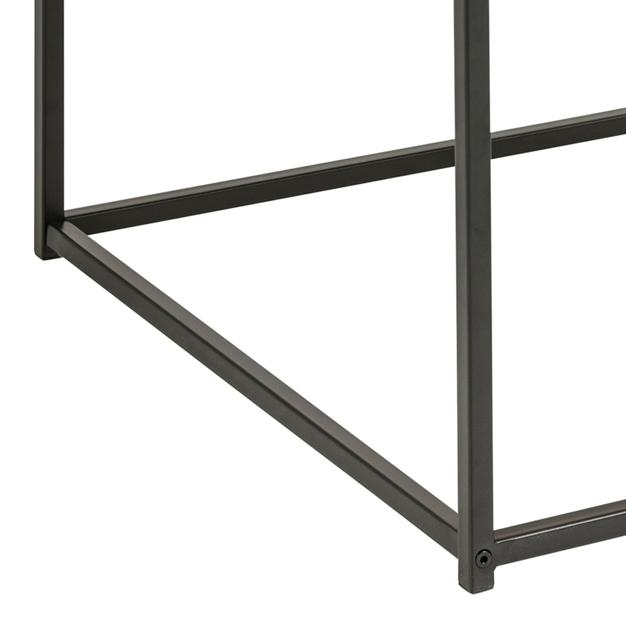 Seaford Black Metal Coffee Table with Oak Top - Image 7