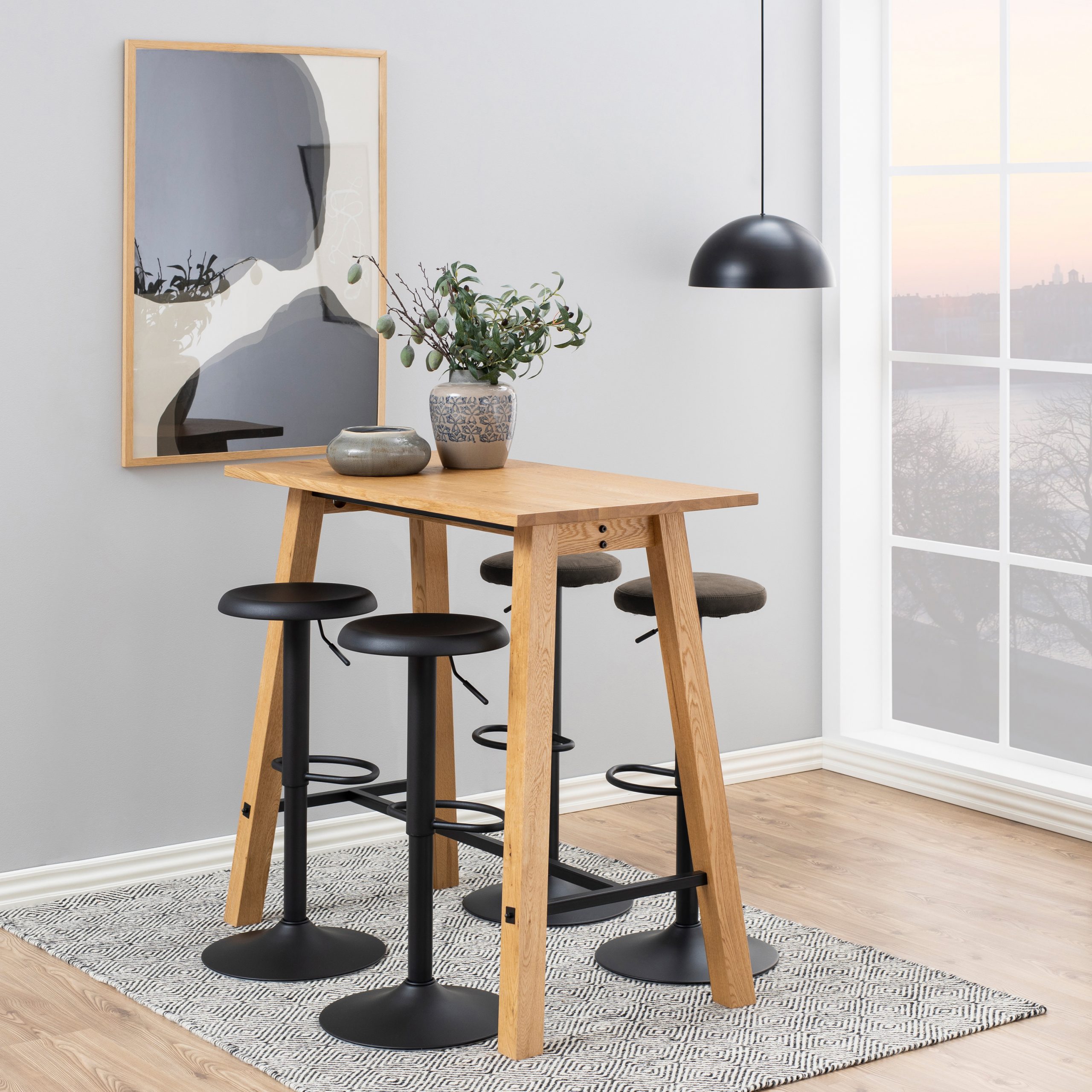 Finch Black Bar Stool without Back Set of 2 - Image 2