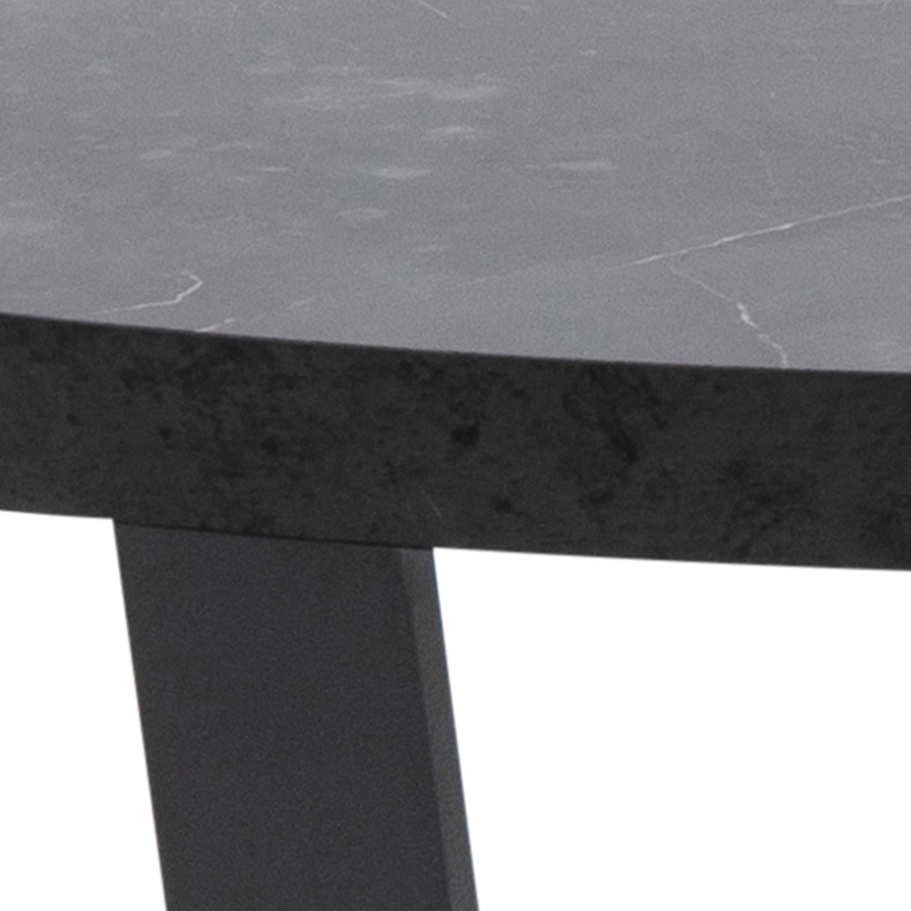 Amble Round Coffee Table with Black Marble Melamine Top & Black Legs - Image 4