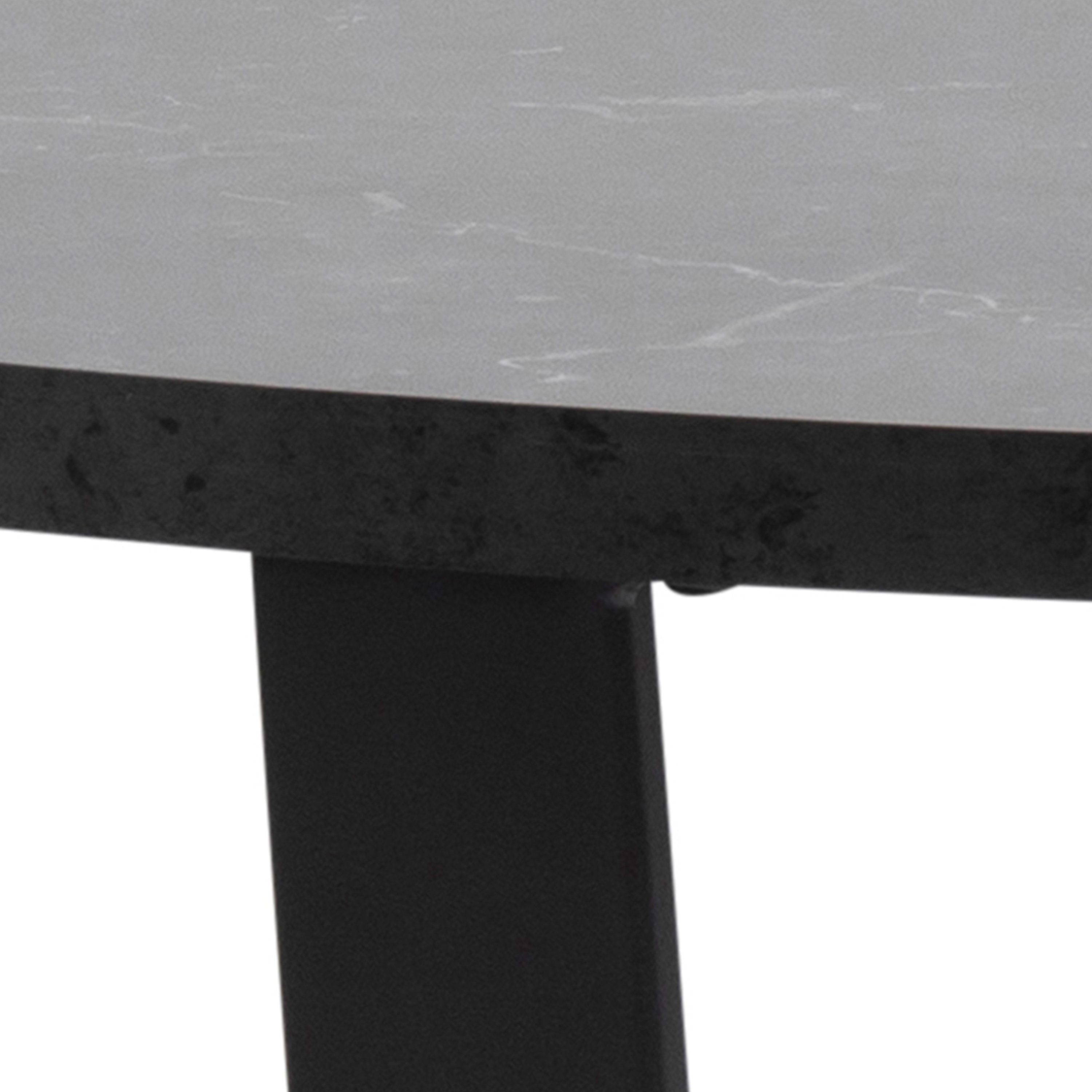 Amble Round Dining Table with Black Marble Melamine Top & Black Legs - Image 7