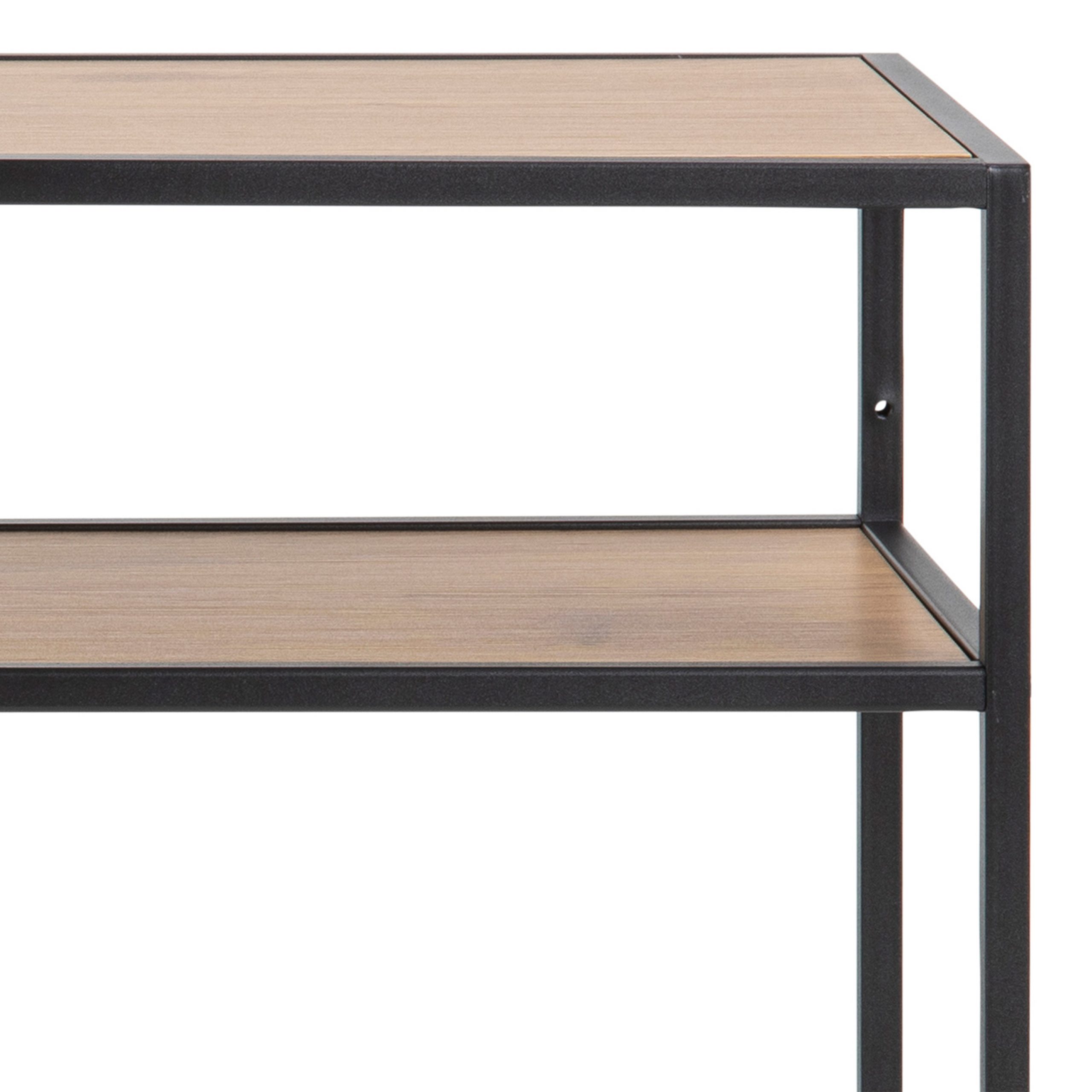 Seaford Black Metal Console Table with Oak Top - Image 5