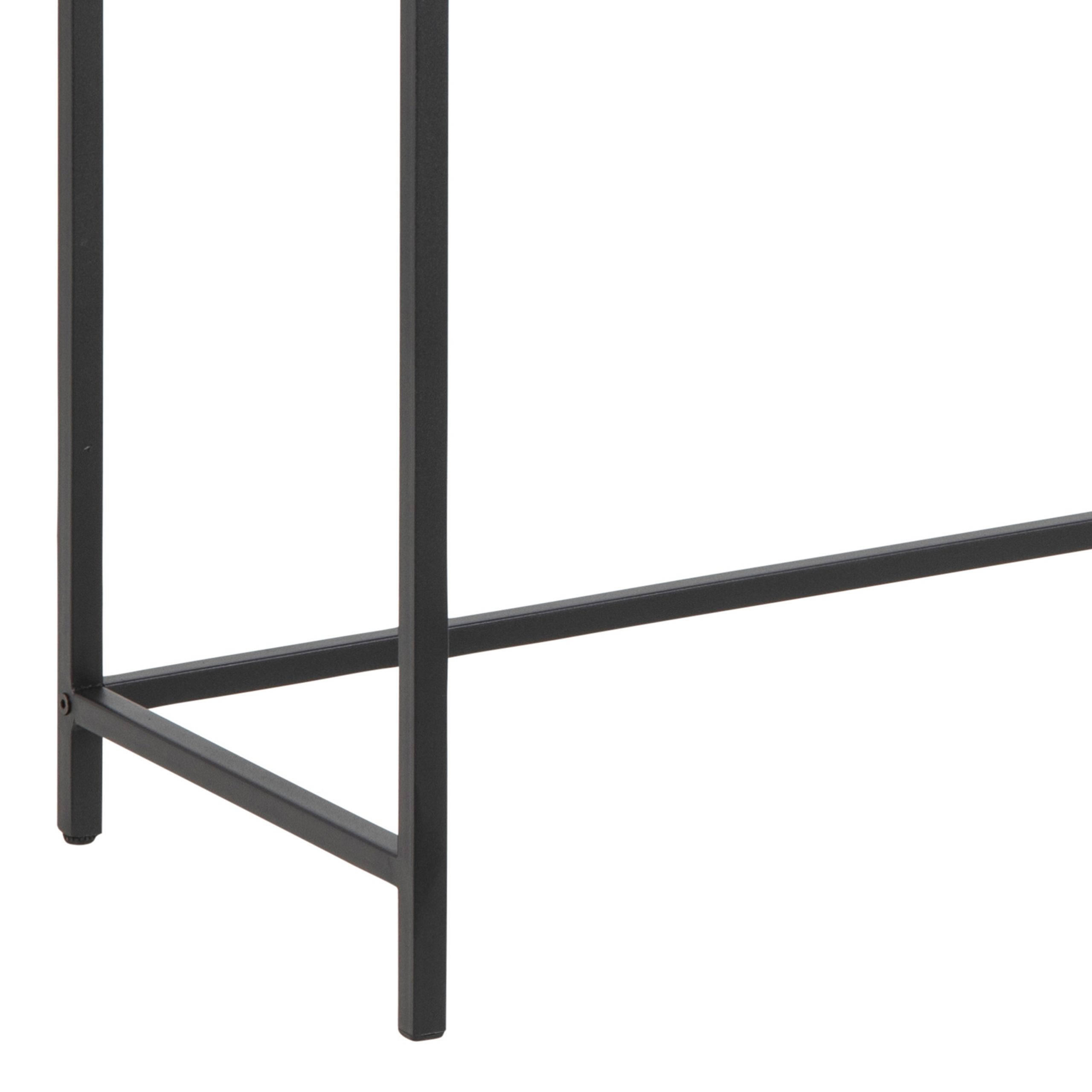 Seaford Black Metal Console Table with Oak Top - Image 7