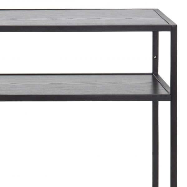 Seaford Black Metal Console Table with Black Top - Image 4