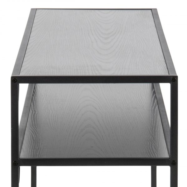 Seaford Black Metal Console Table with Black Top - Image 5