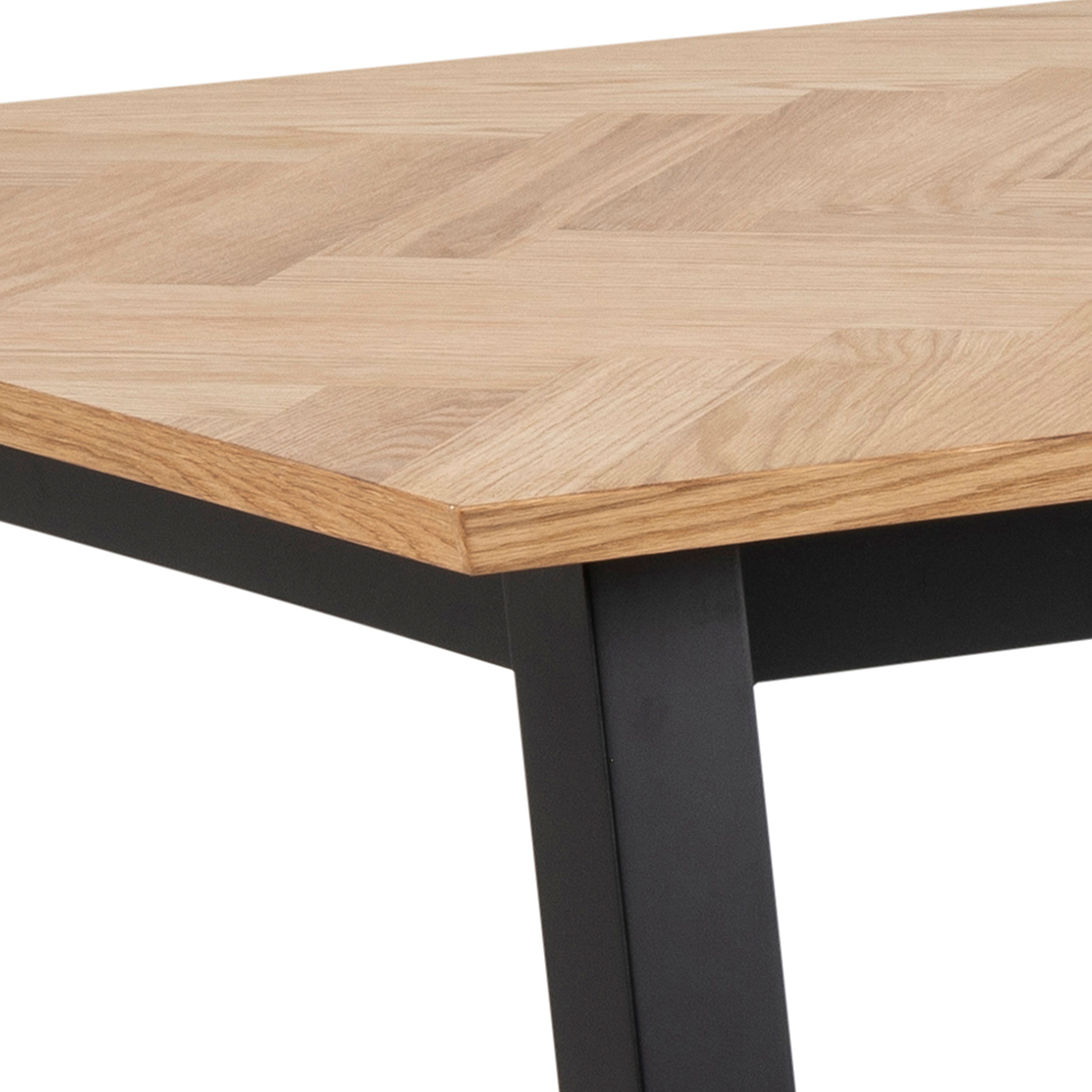 Brighton Dining Table in Oak with Herringbone Effect 180x95cm - Image 3
