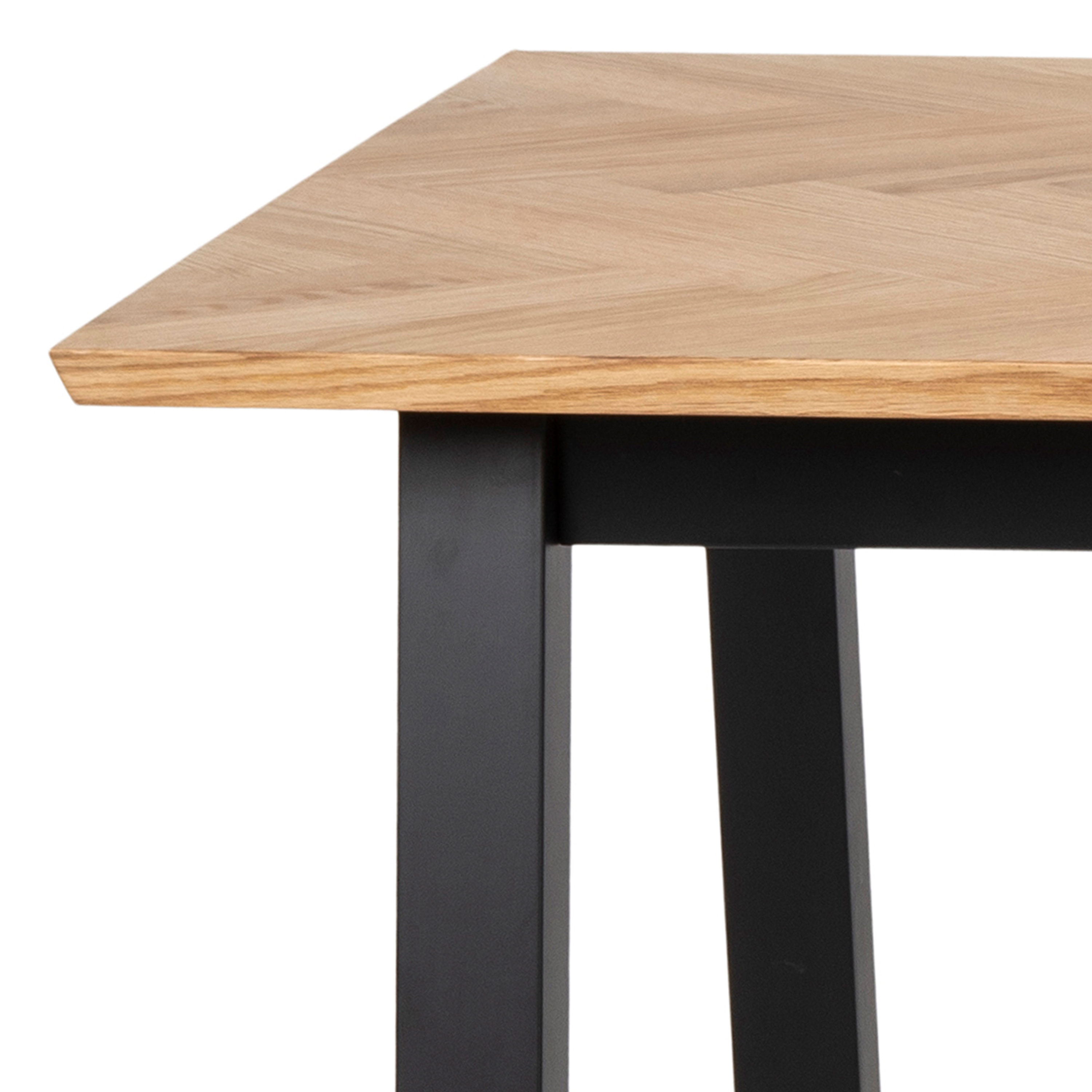 Brighton Dining Table in Oak with Herringbone Effect 180x95cm - Image 4