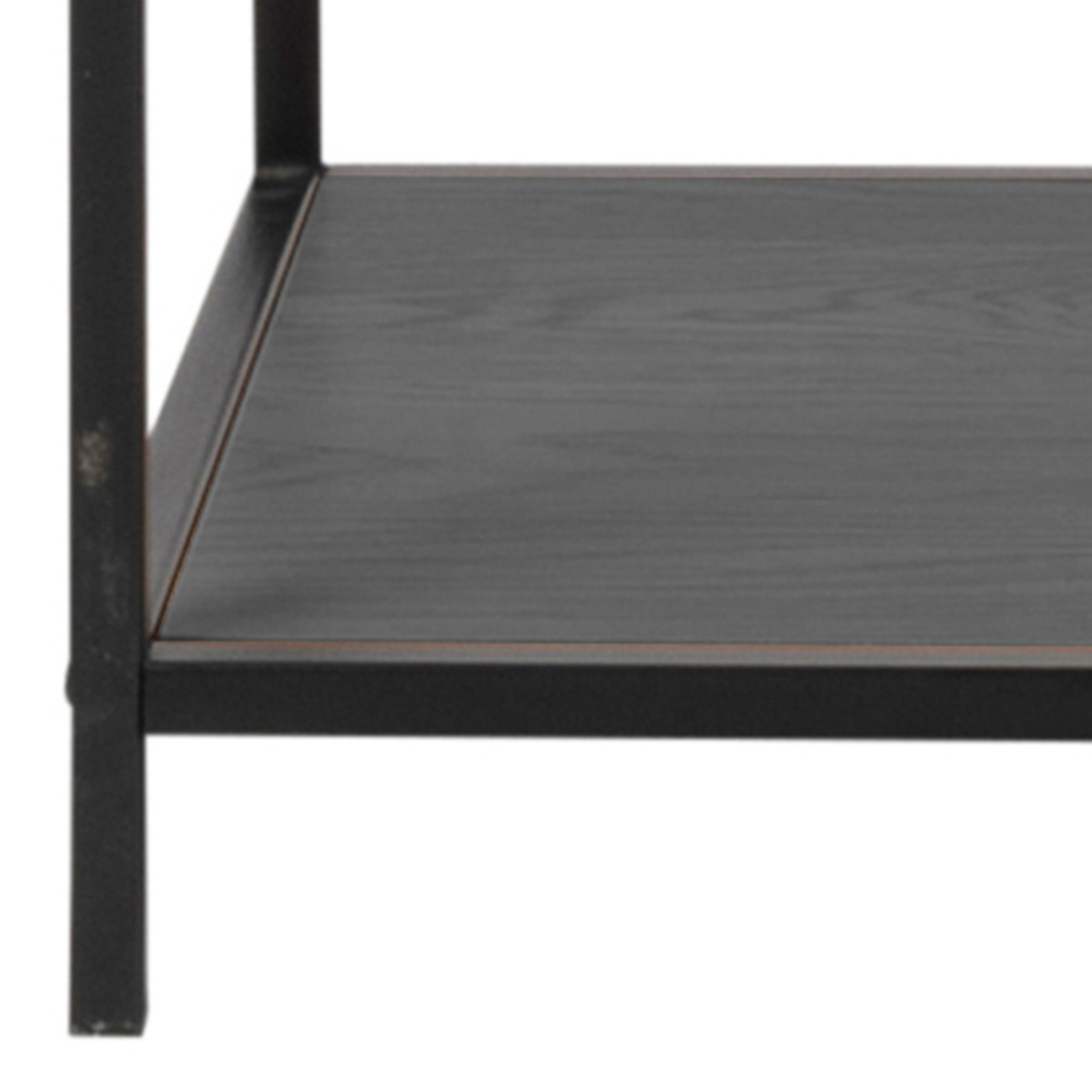 Seaford Black Metal Large Asymmetrical Bookcase with 5 Black Shelves - Image 8