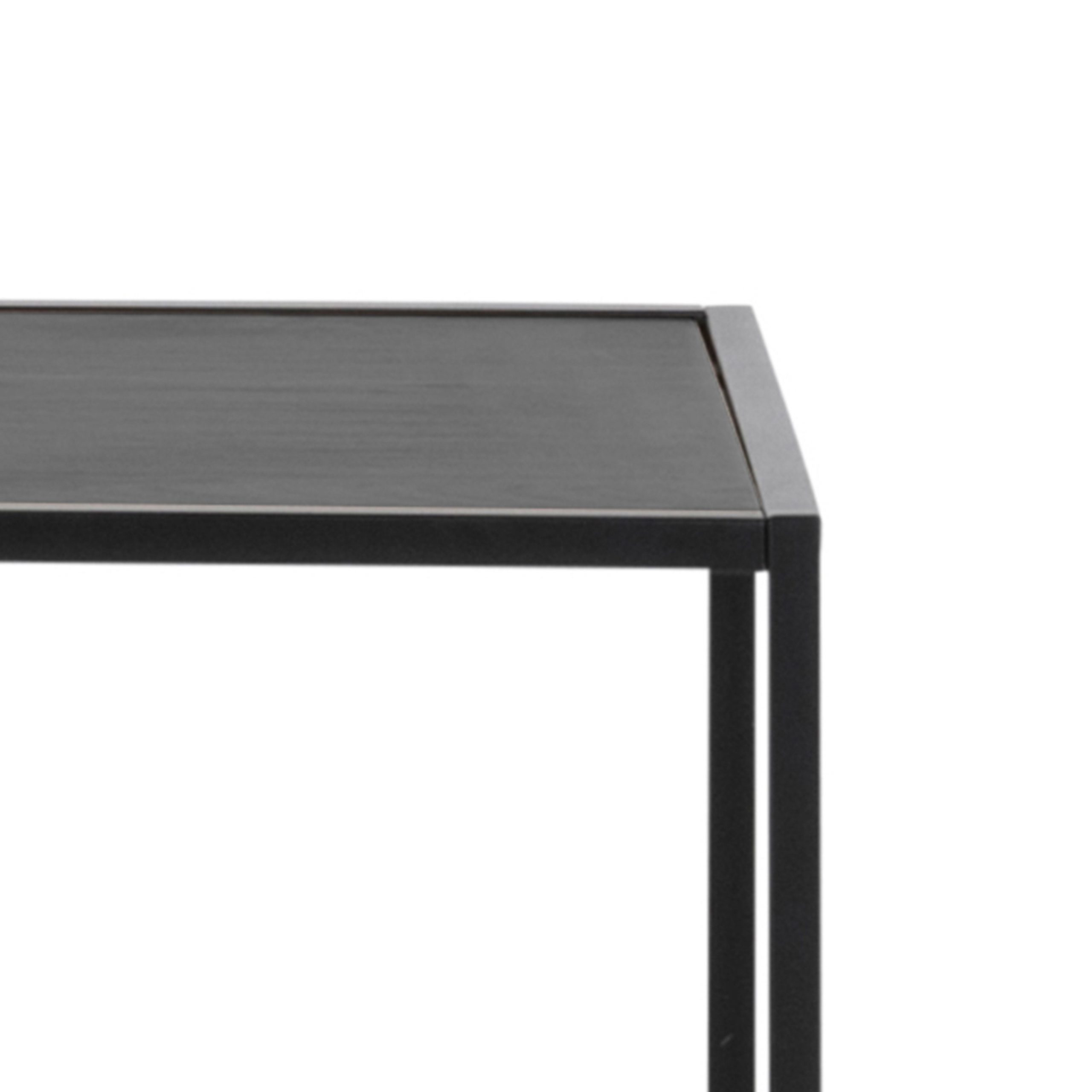 Seaford Black Metal Large Asymmetrical Bookcase with 5 Black Shelves - Image 6