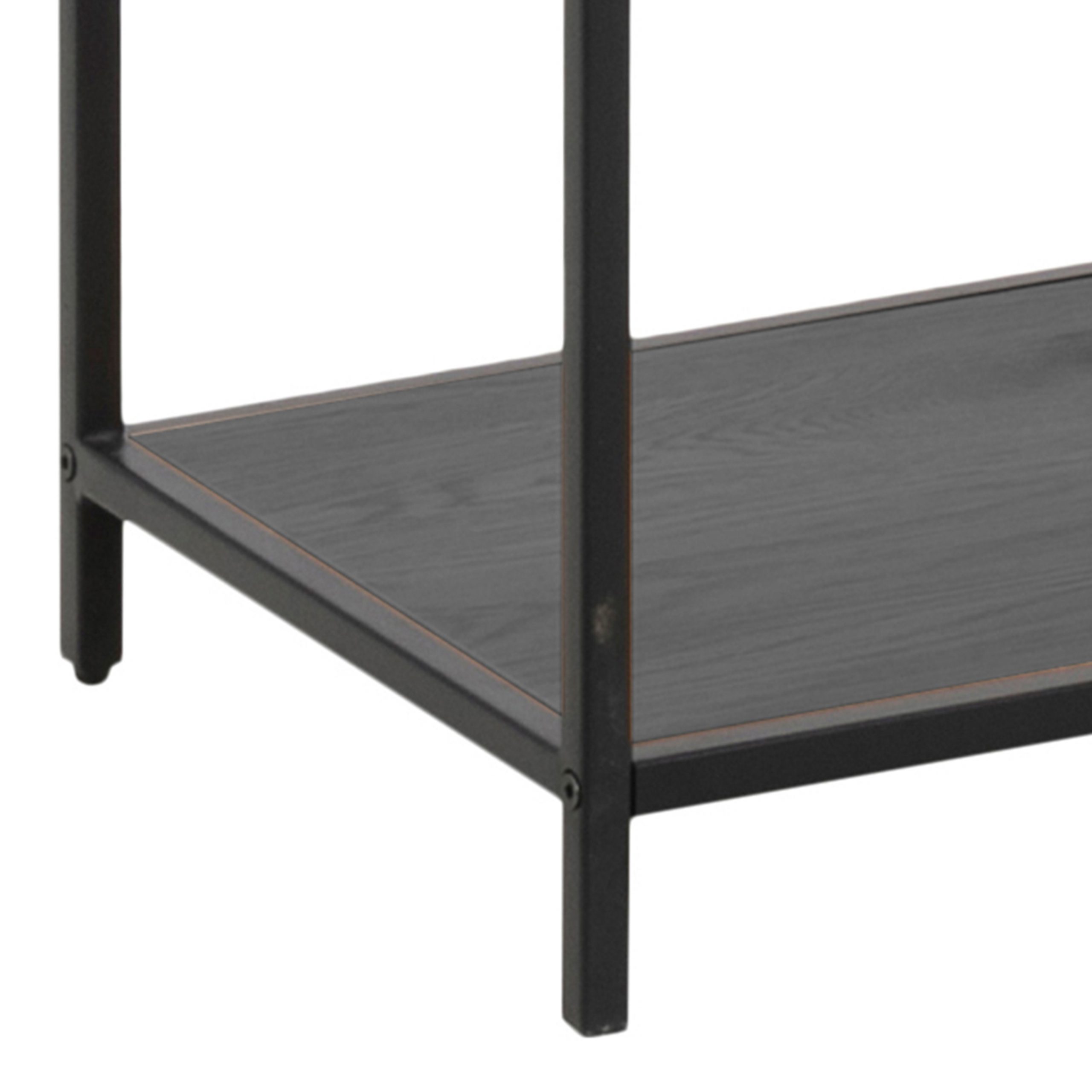 Seaford Black Metal Large Asymmetrical Bookcase with 5 Black Shelves - Image 7