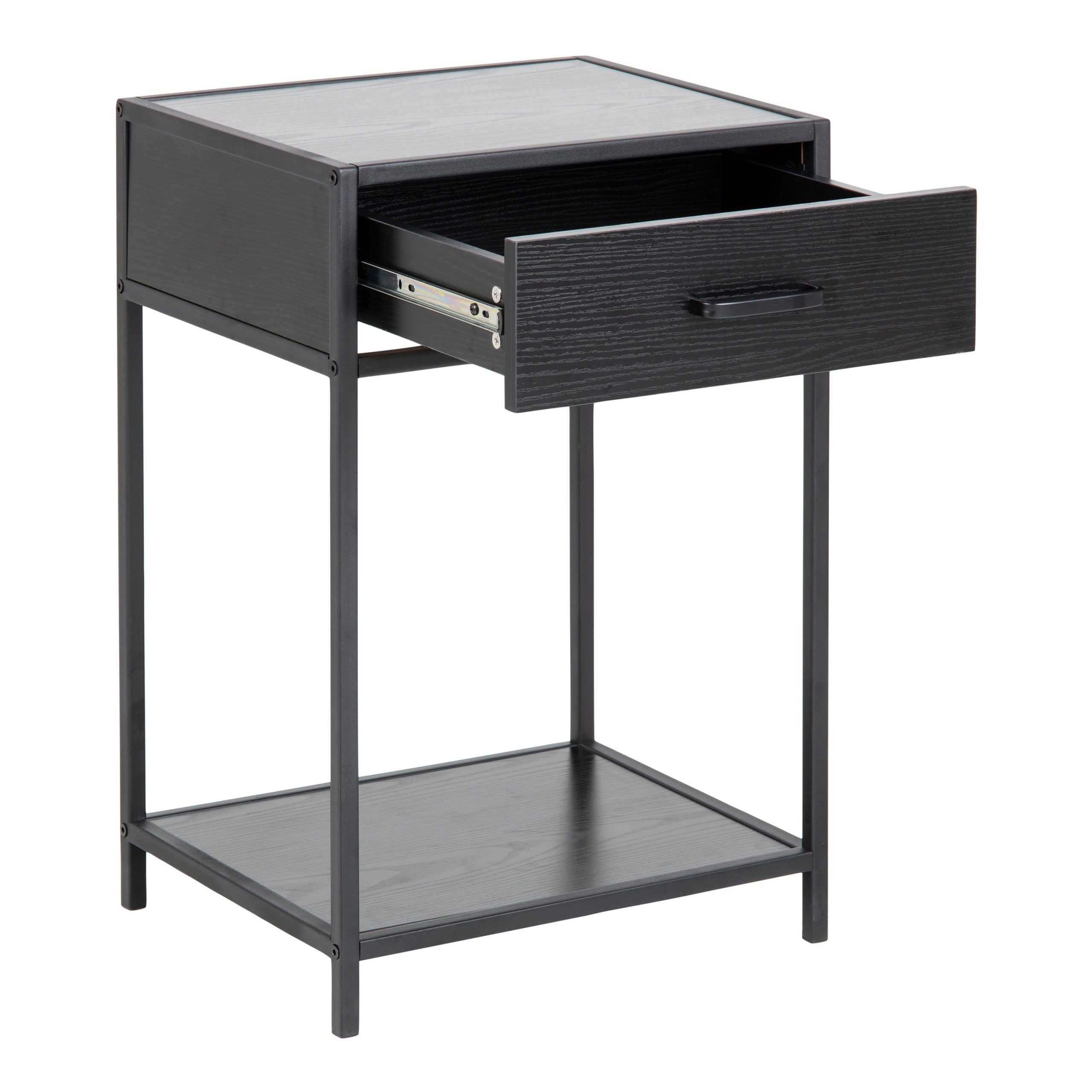 Seaford Bedside Table with 1 Drawer in Black - Image 2