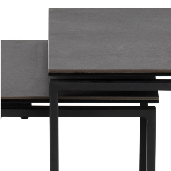Katrine Ceramic Nest of Tables in Black Set of 3 - Image 5