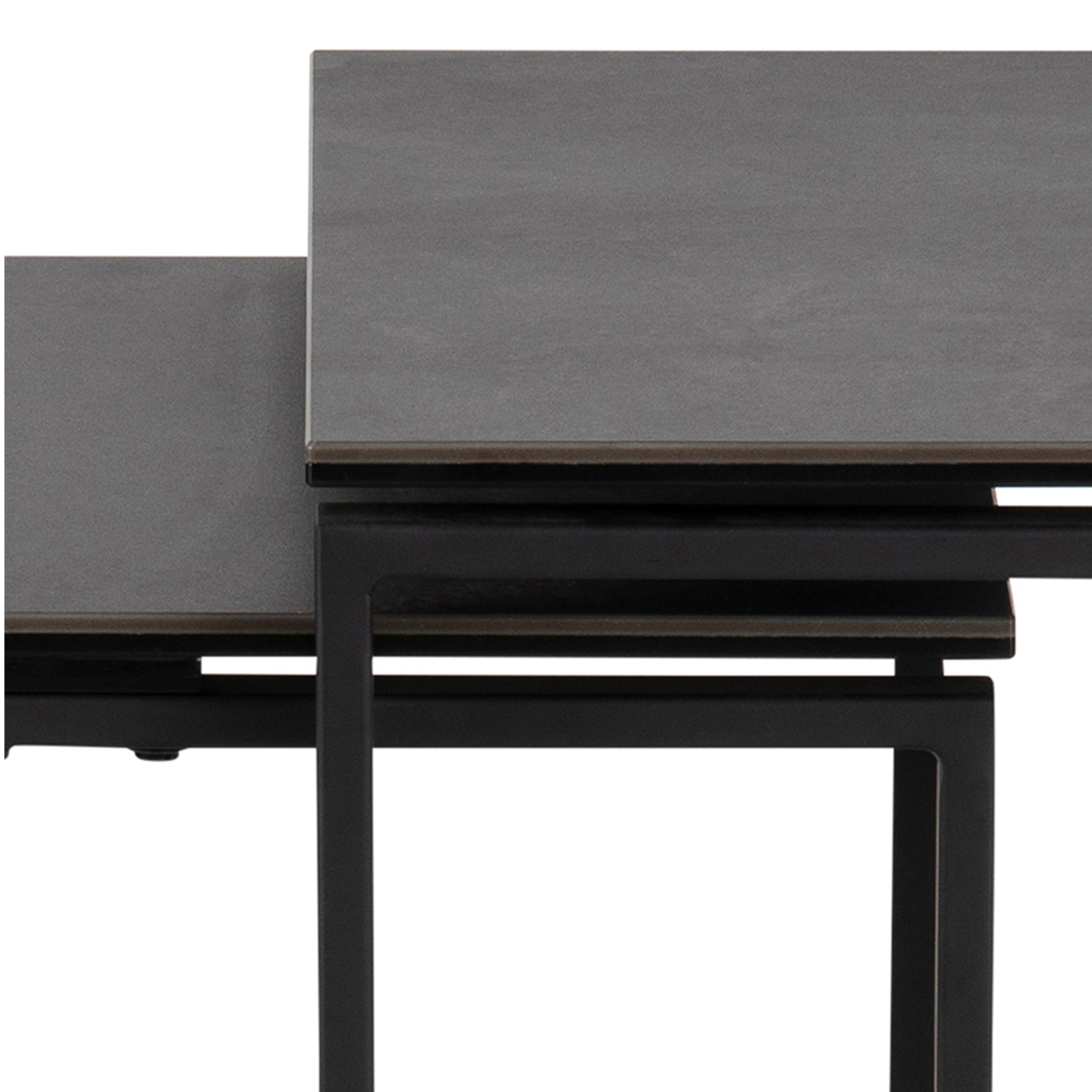 Katrine Ceramic Nest of Tables in Black Set of 3 - Image 5