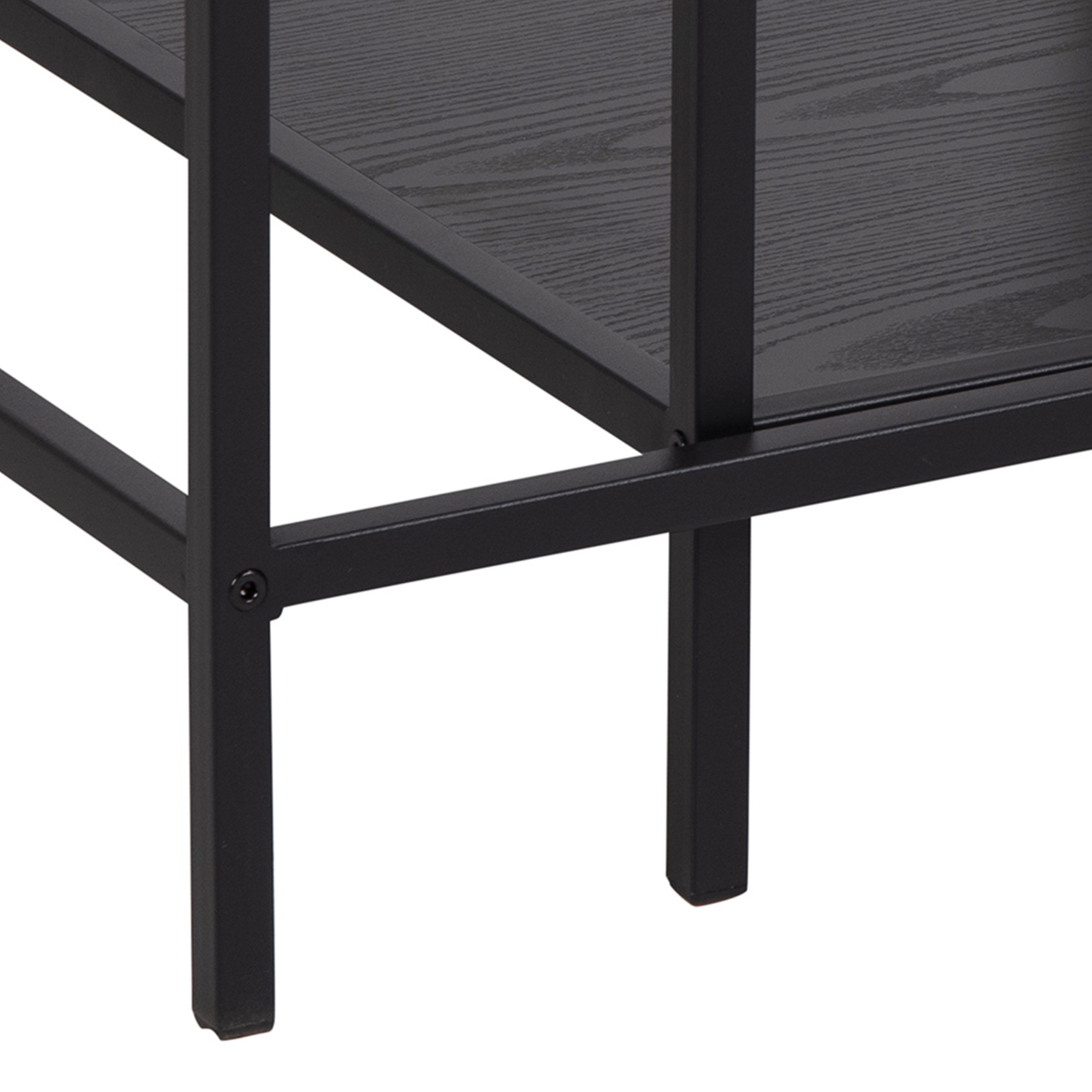 Seaford Black Metal Coffee Table Set with Glass Top - Image 5