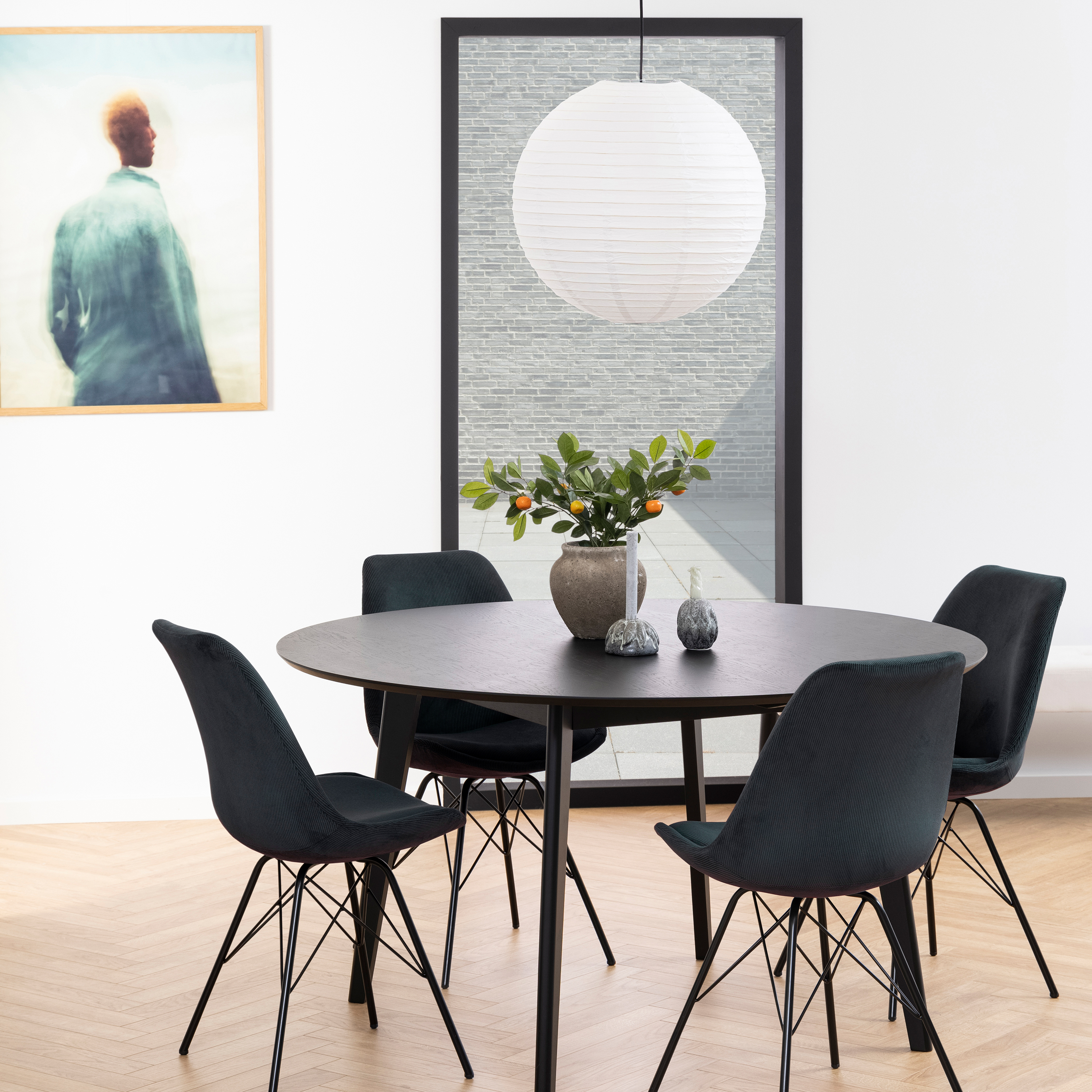 Roxby Round Dining Table in Black 140x76cm - Image 2