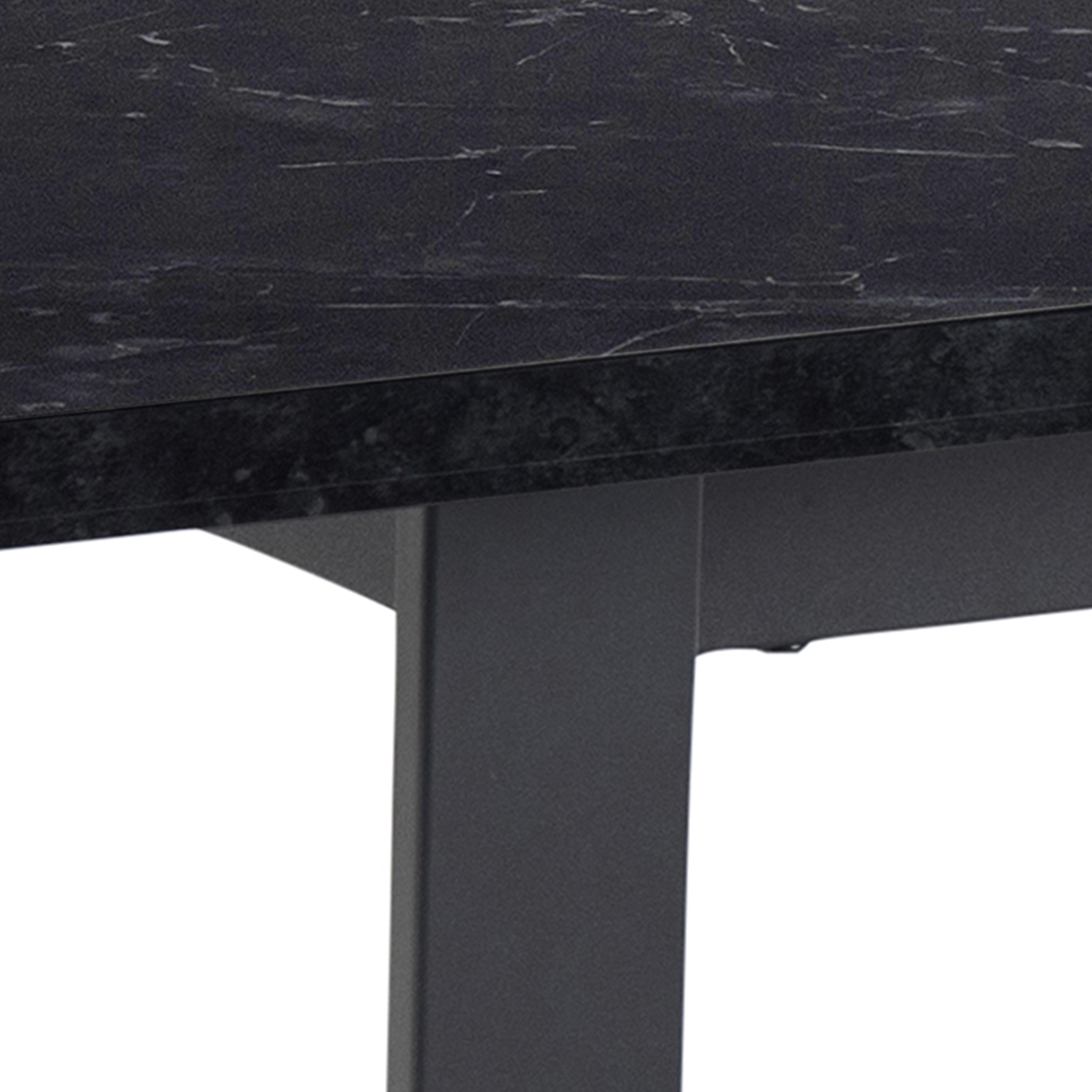 Amble Dining Table with Black Marble Melamine Top & Black Legs - Image 8