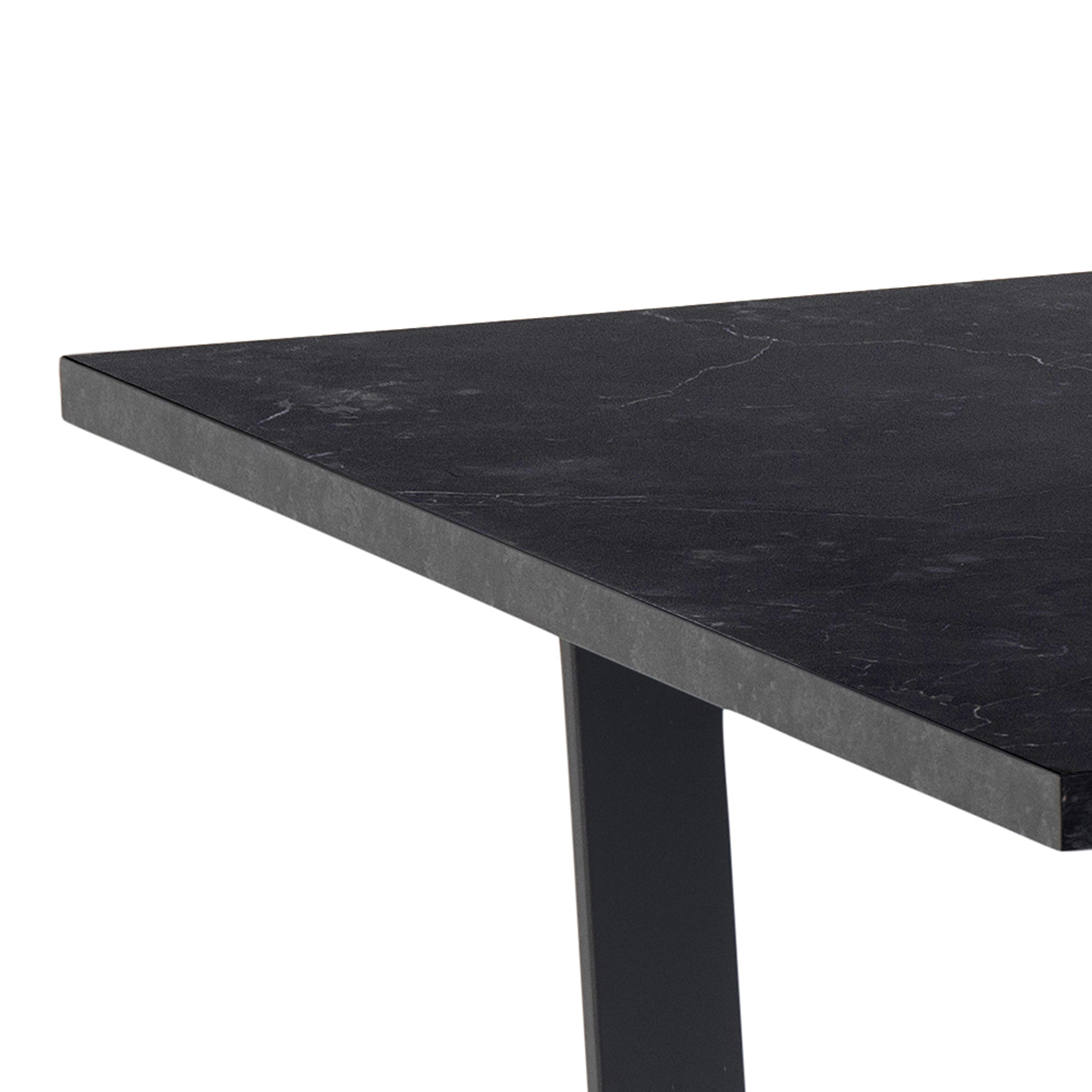 Amble Dining Table with Black Marble Melamine Top & Black Legs - Image 5