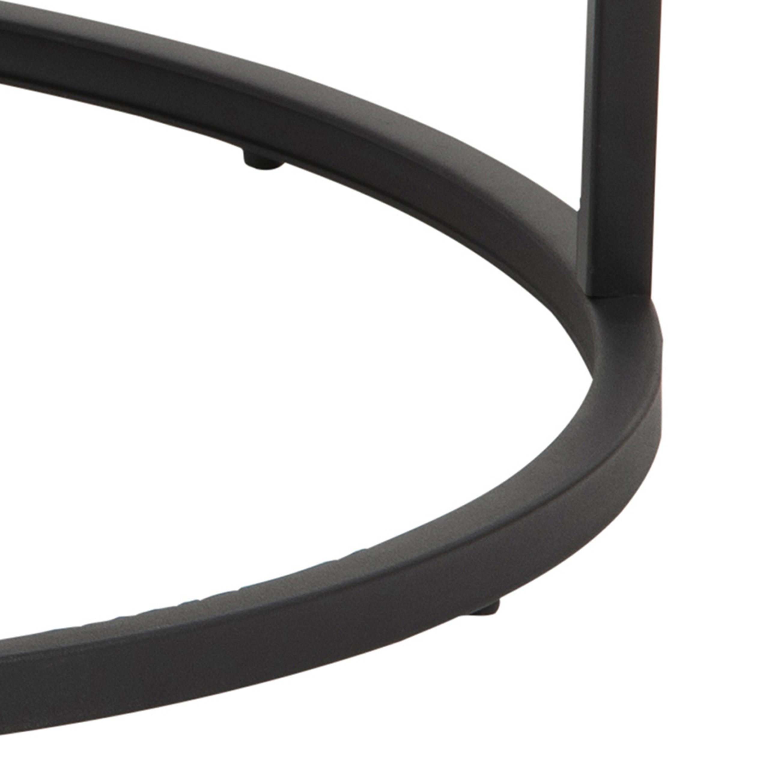 Spiro Round/Oval Coffee Table Set with Black Marble/Smoked Melamine Glass Top - Image 6