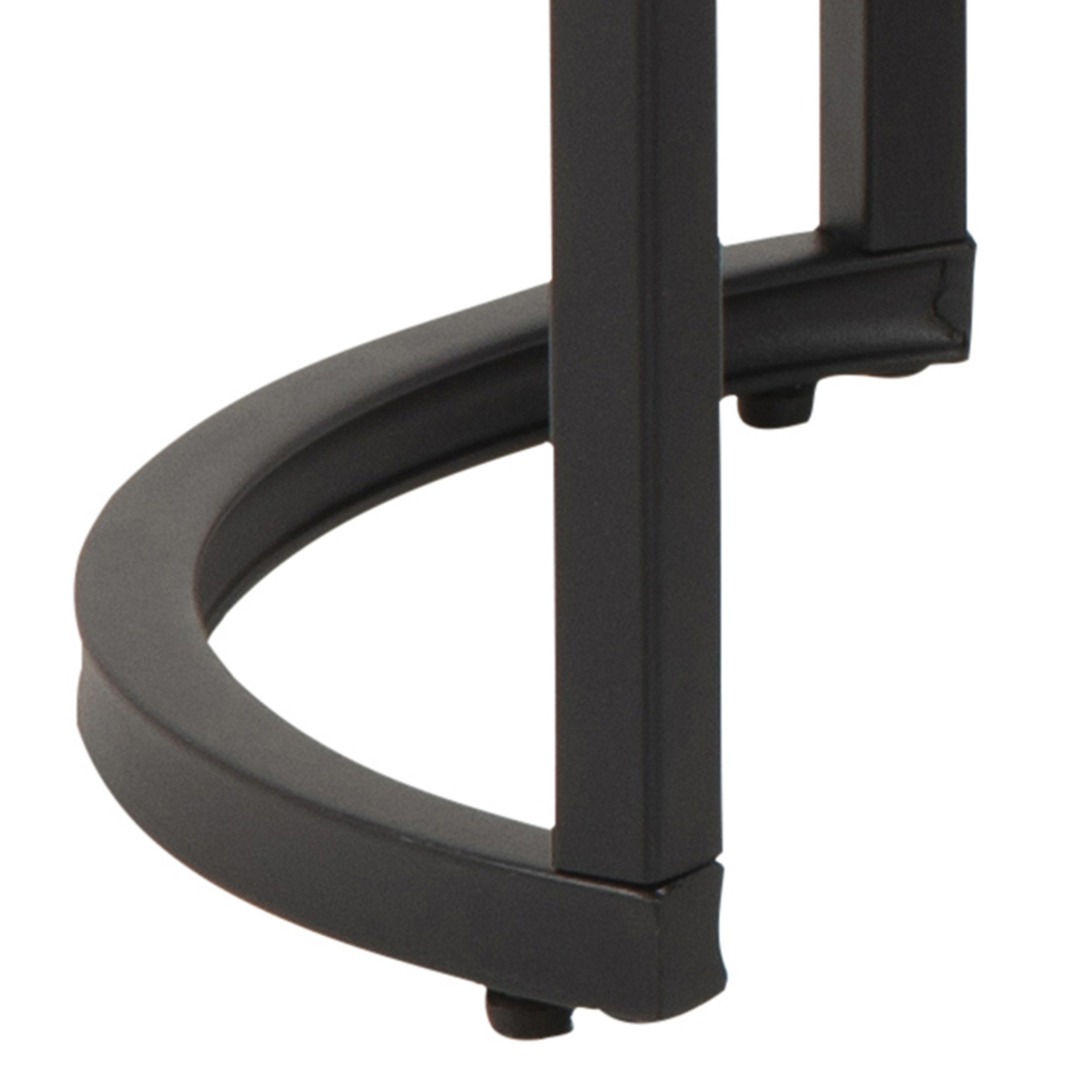 Spiro Round/Oval Coffee Table Set with Black Marble/Smoked Melamine Glass Top - Image 7