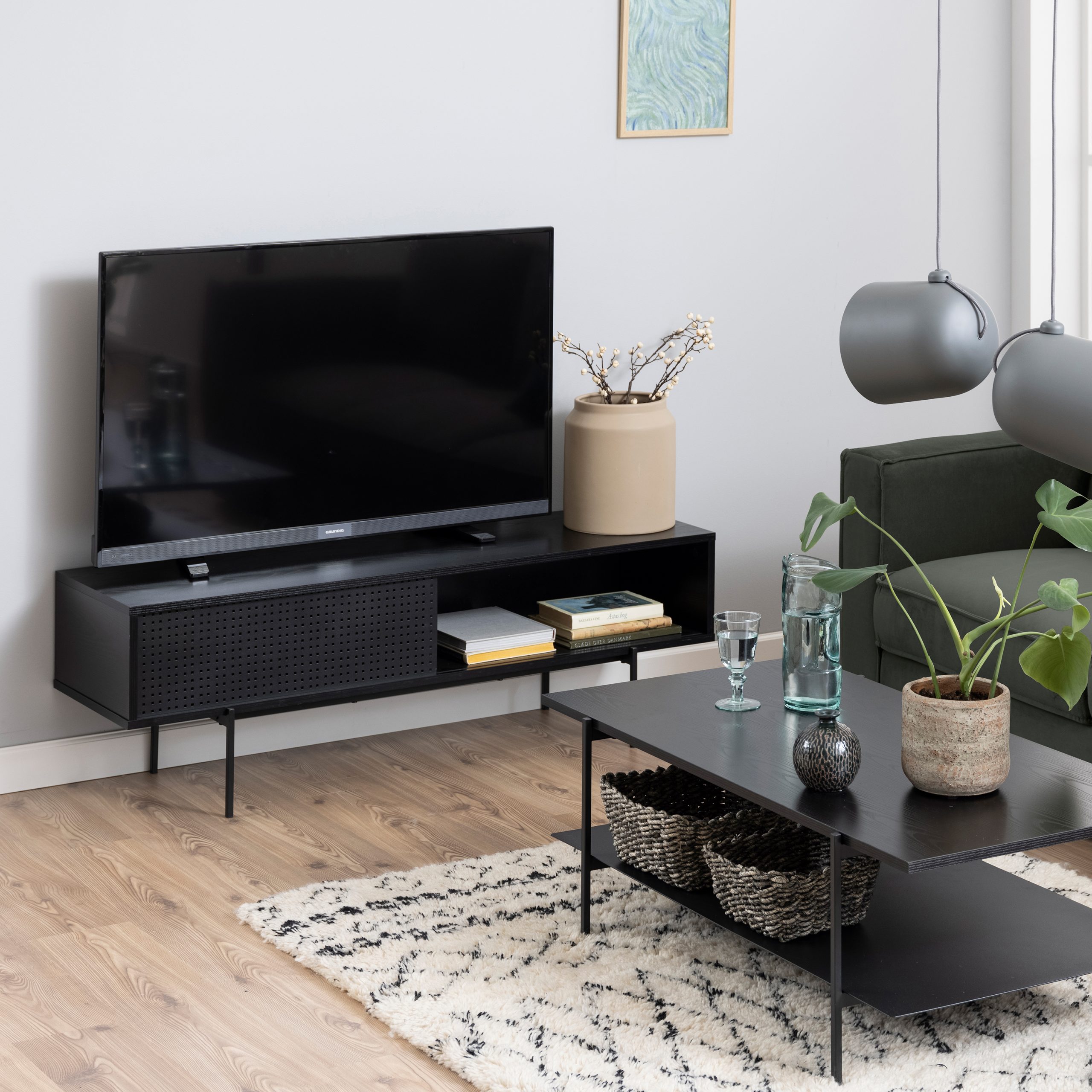 Angus TV Unit with 1 Sliding Door in Black - Image 3
