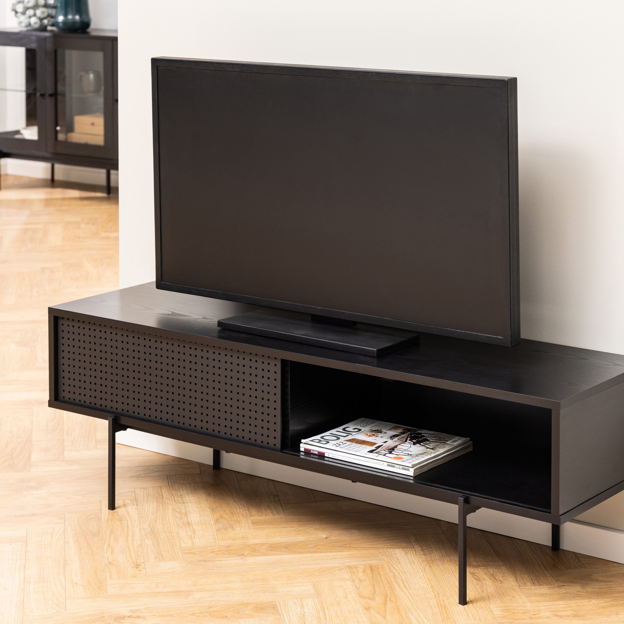 Angus TV Unit with 1 Sliding Door in Black - Image 5