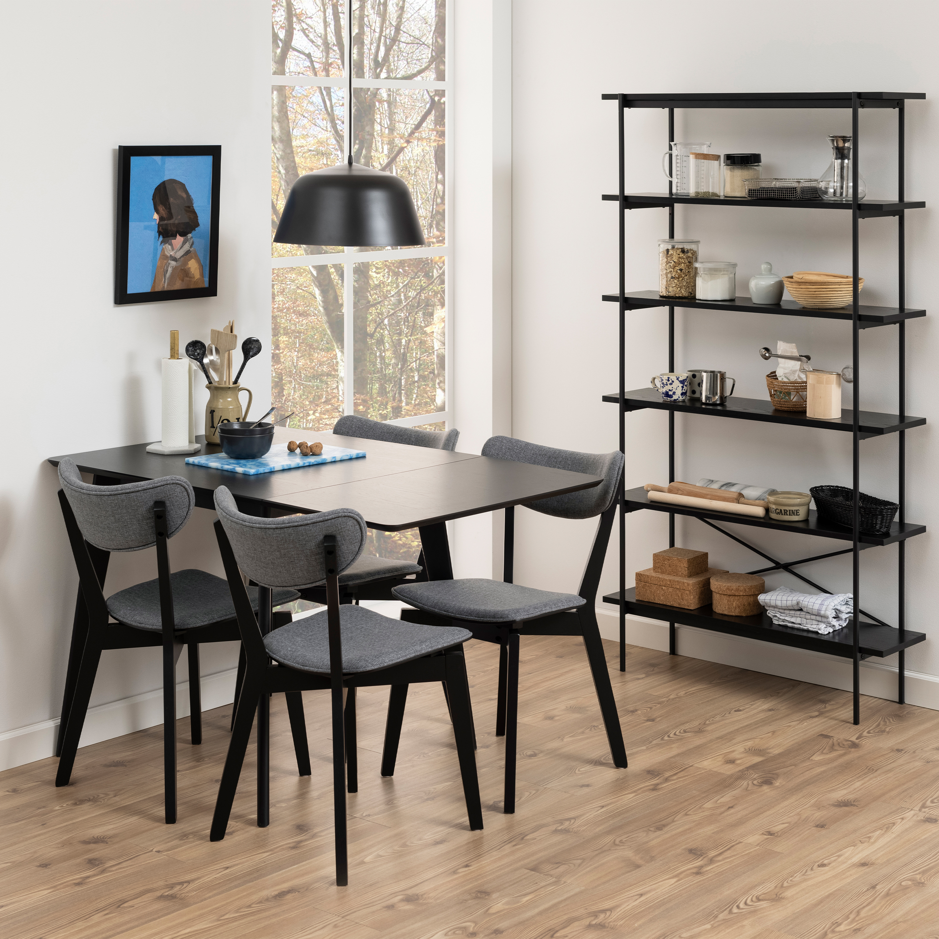 Roxby Extending Dining Table 80-120cm in Black - Image 3
