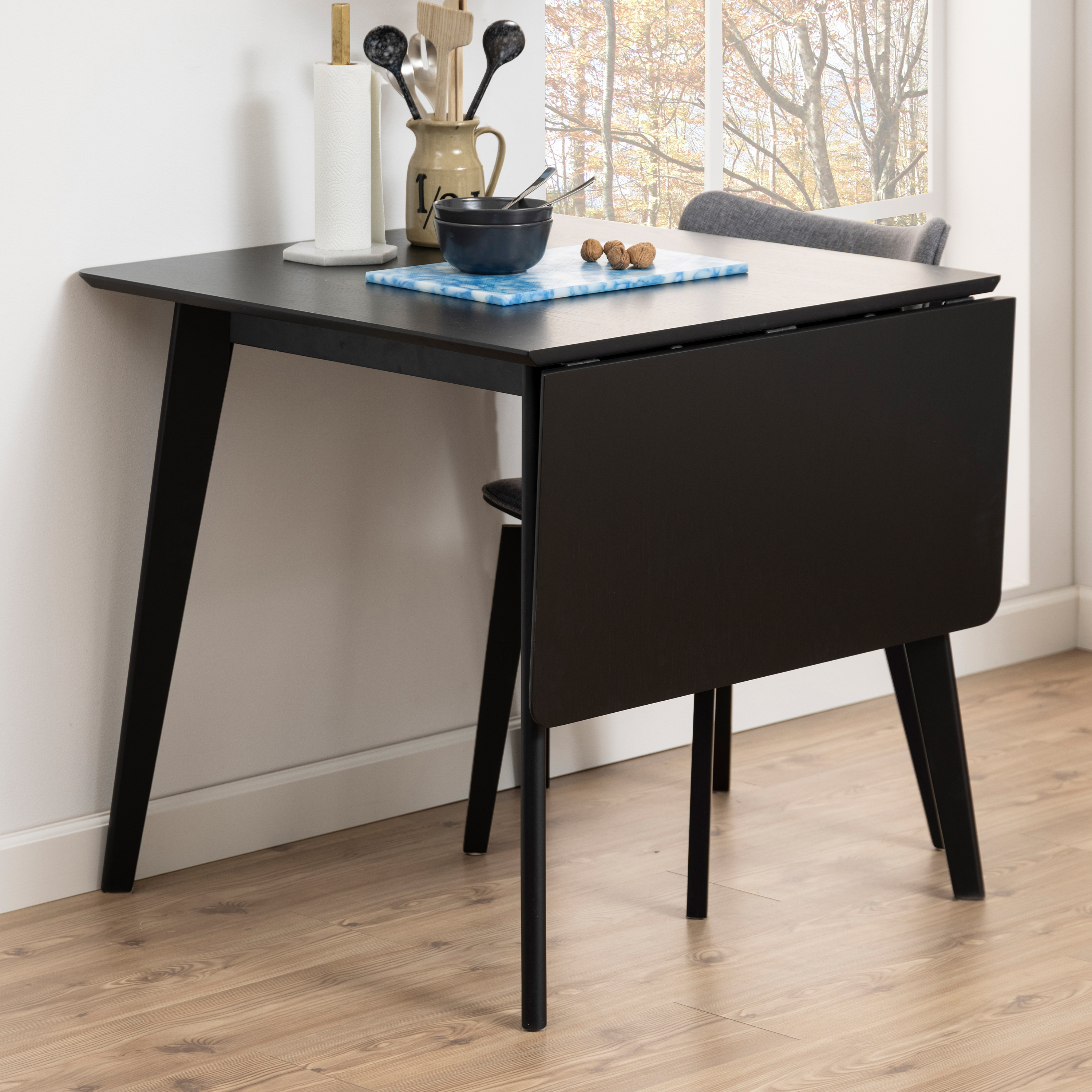 Roxby Extending Dining Table 80-120cm in Black - Image 5