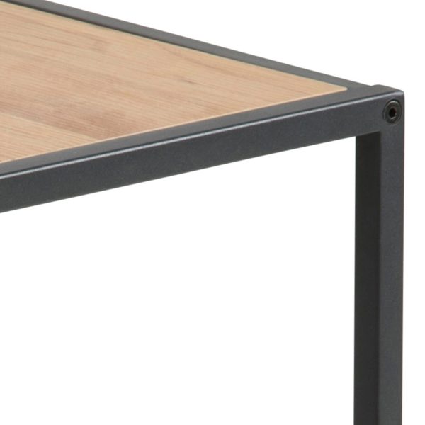 Seaford Black Metal Nest of Tables with Oak Top - Image 5