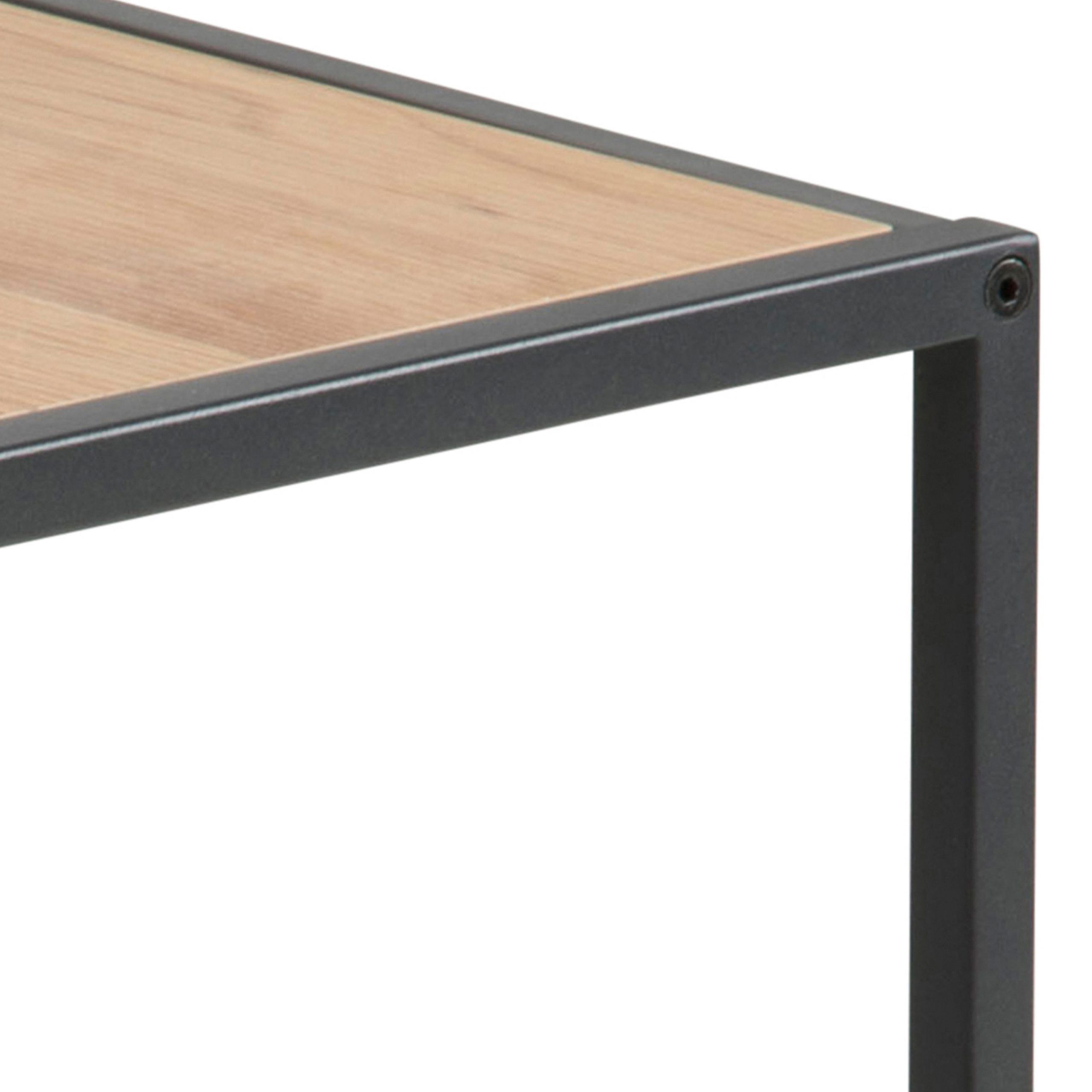 Seaford Black Metal Nest of Tables with Oak Top - Image 5