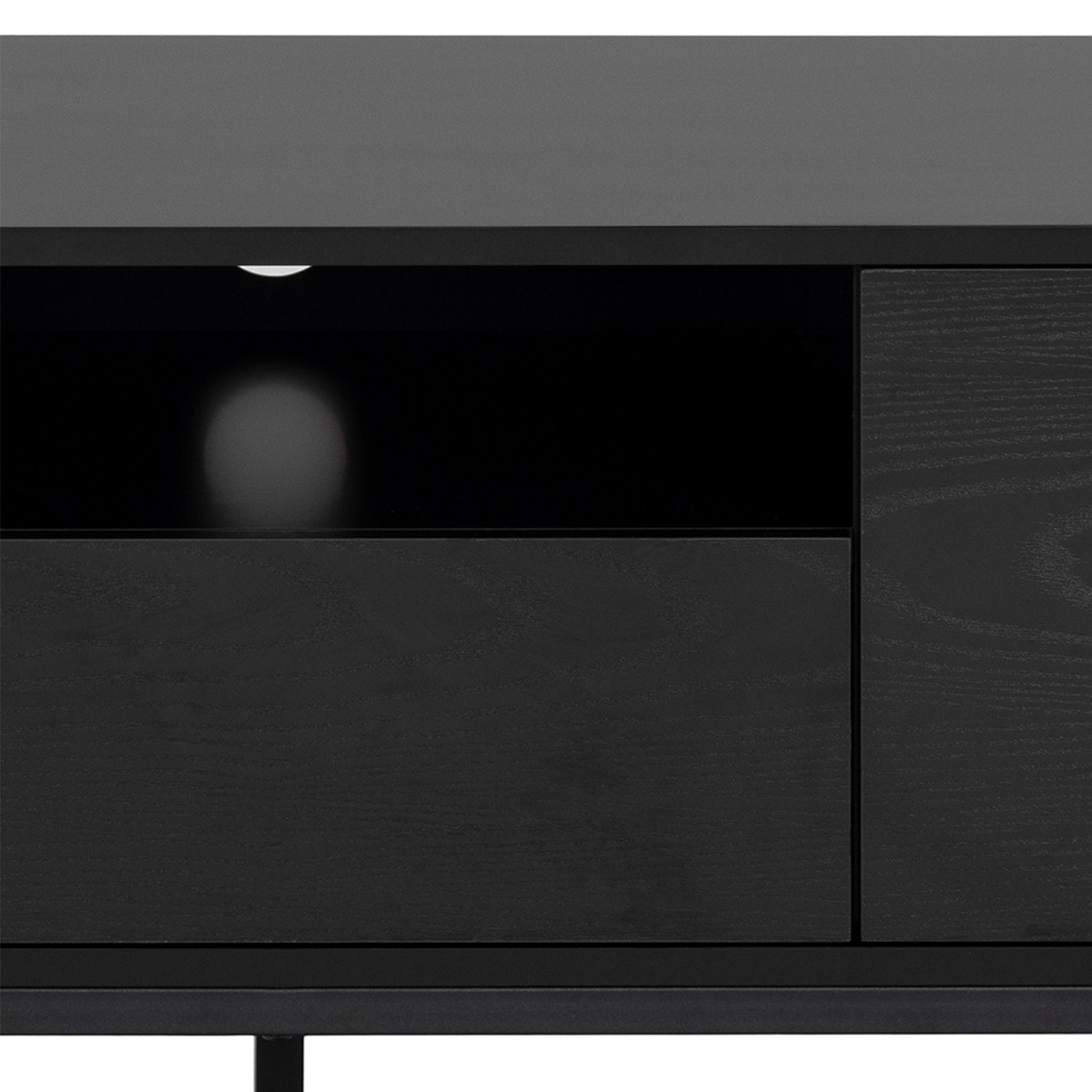 Seaford 2 Door 1 Drawer TV Unit in Ash Black - Image 5