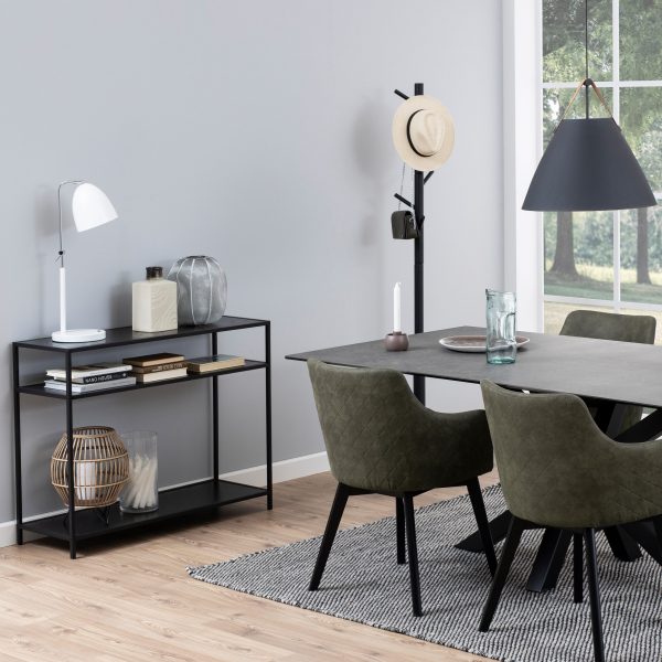 Seaford Console Table with 2 Shelves in Black - Image 2