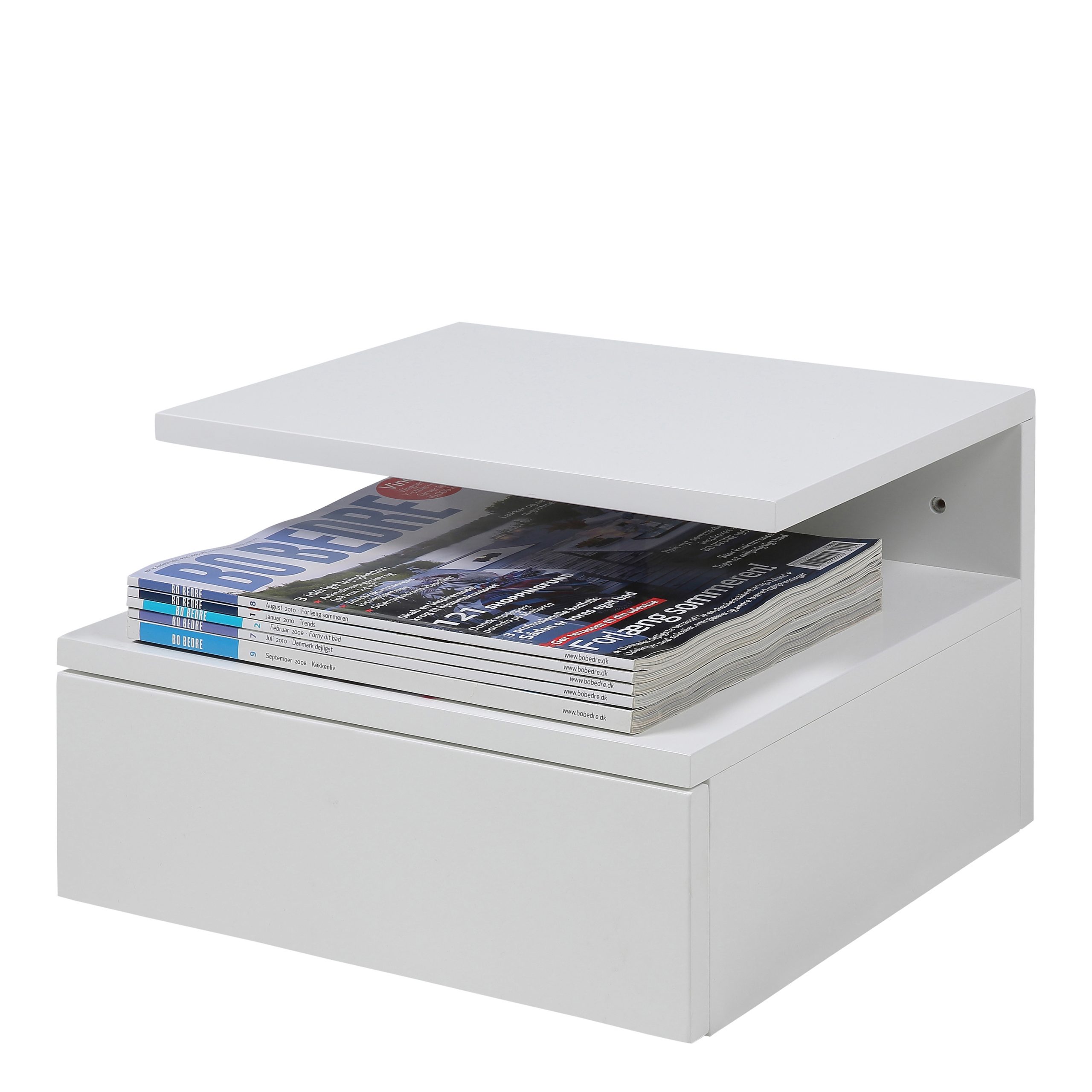Ashlan Bedside Table with 1 Drawer in White - Image 2