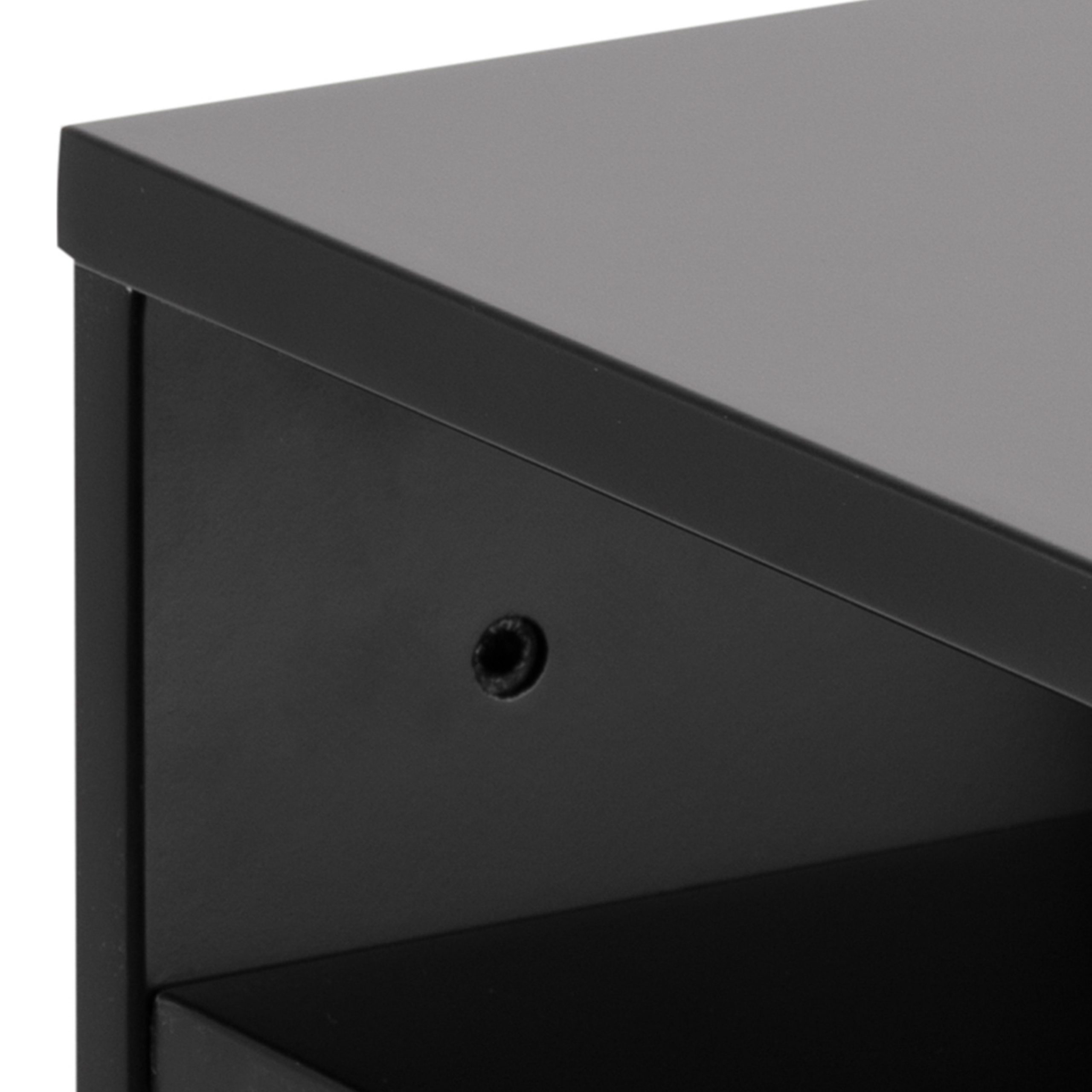 Ashlan Bedside Table with 1 Drawer in Black - Image 5