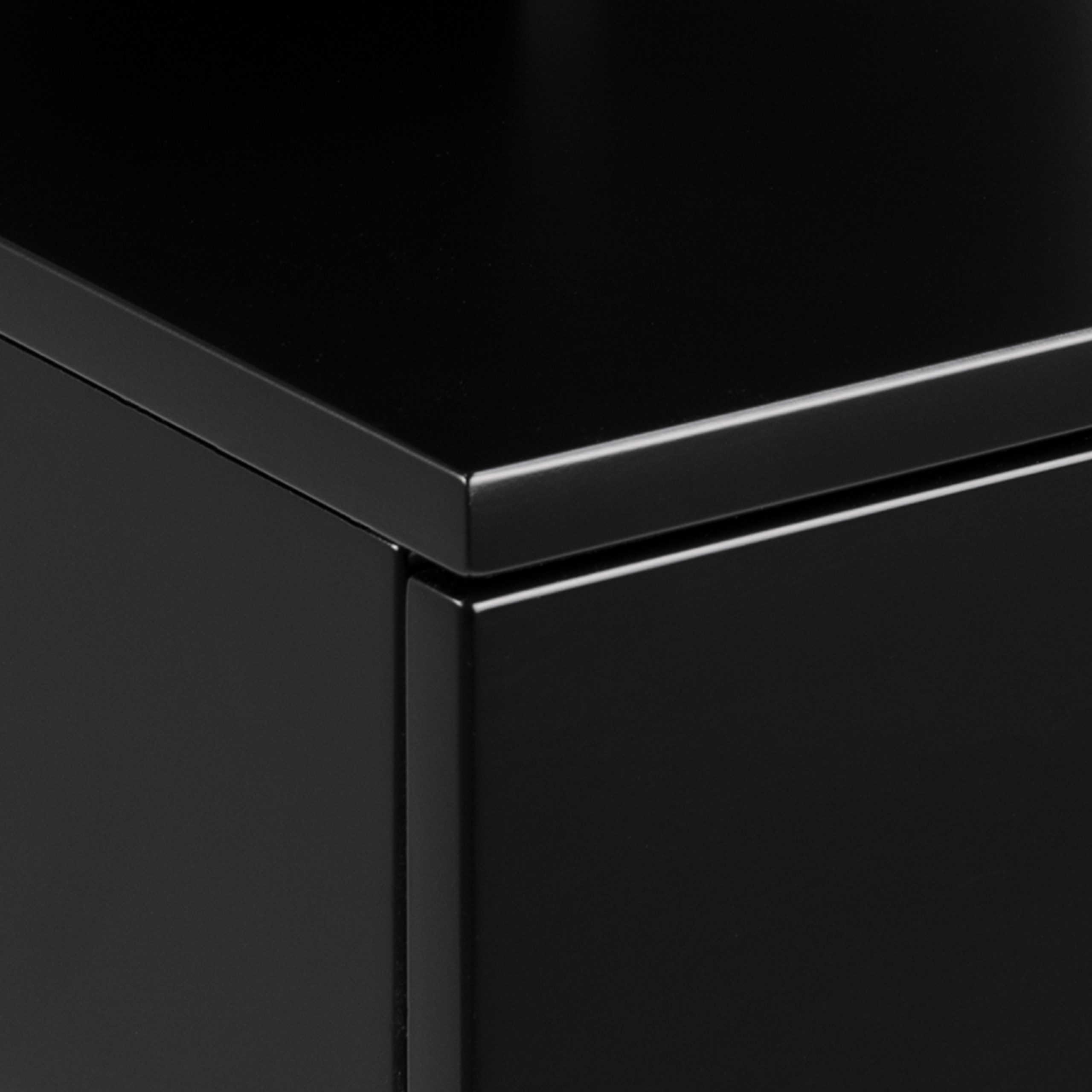 Ashlan Bedside Table with 1 Drawer in Black - Image 6