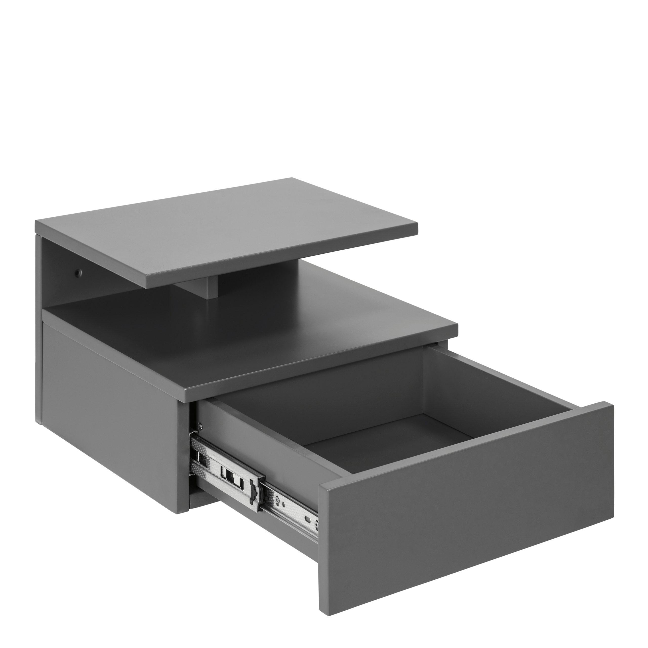 Ashlan Bedside Table with 1 Drawer in Grey - Image 2