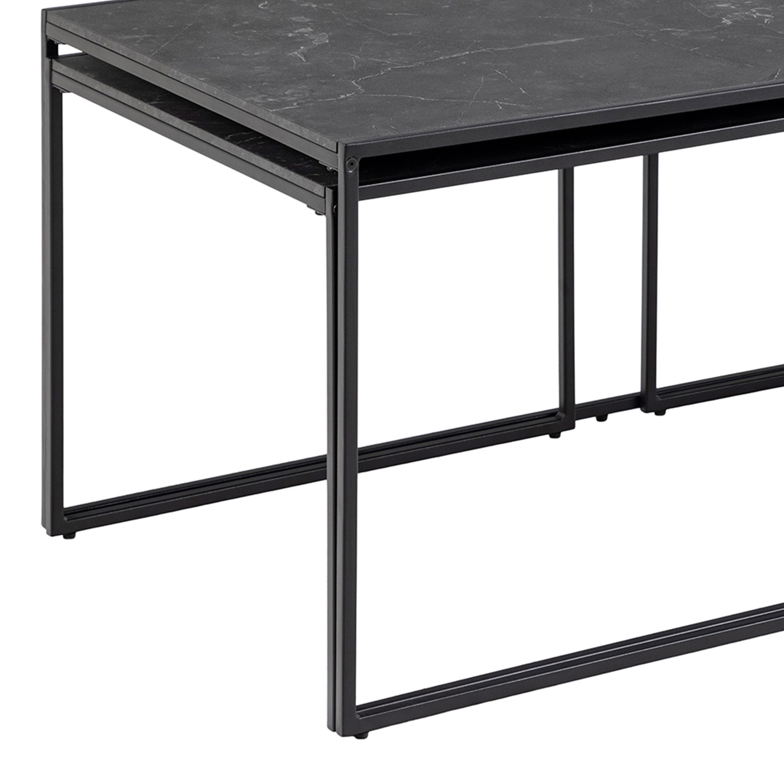 Infinity Square/Coffee Table Setin Matt Black Set of 3 - Image 9