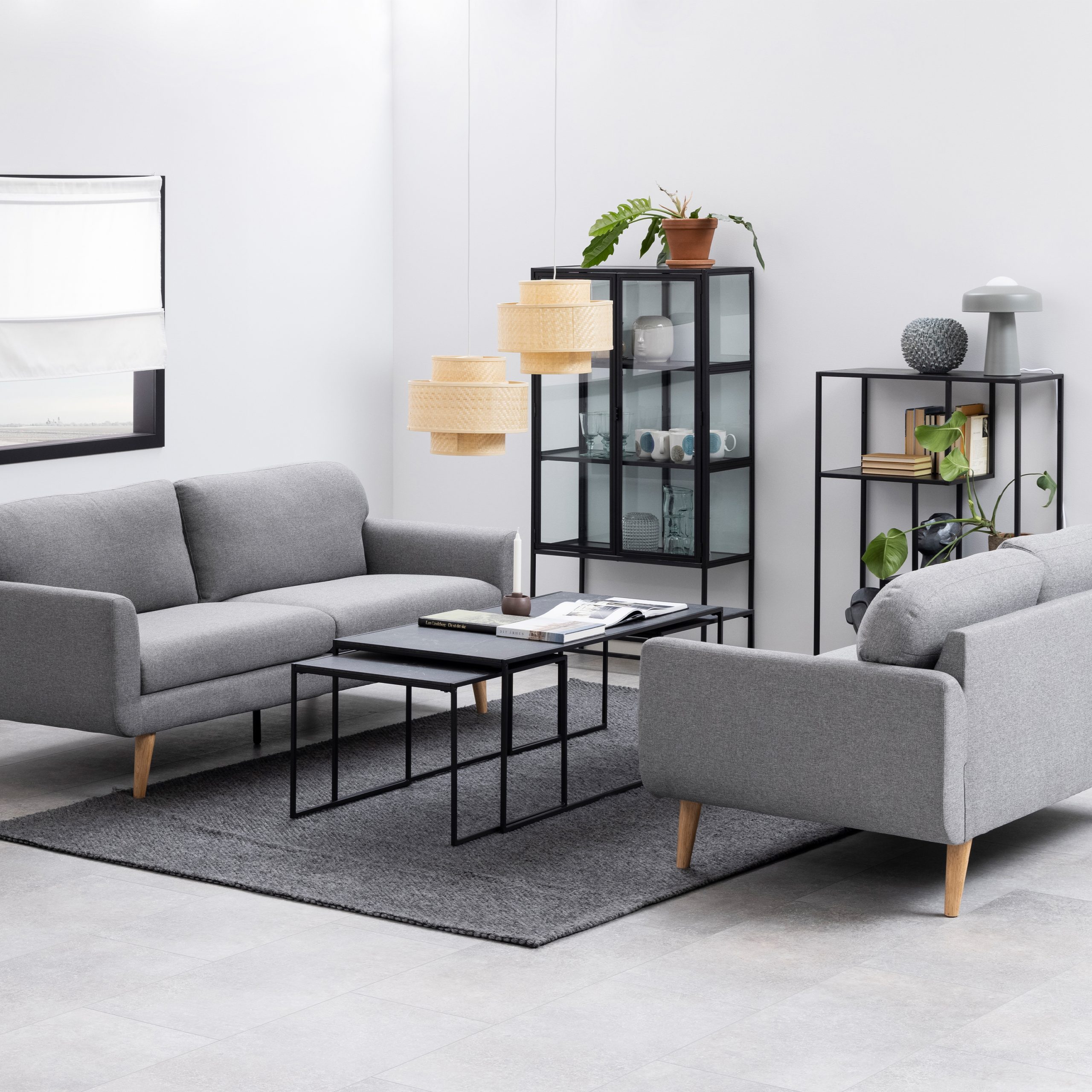 Infinity Square/Coffee Table Setin Matt Black Set of 3 - Image 3