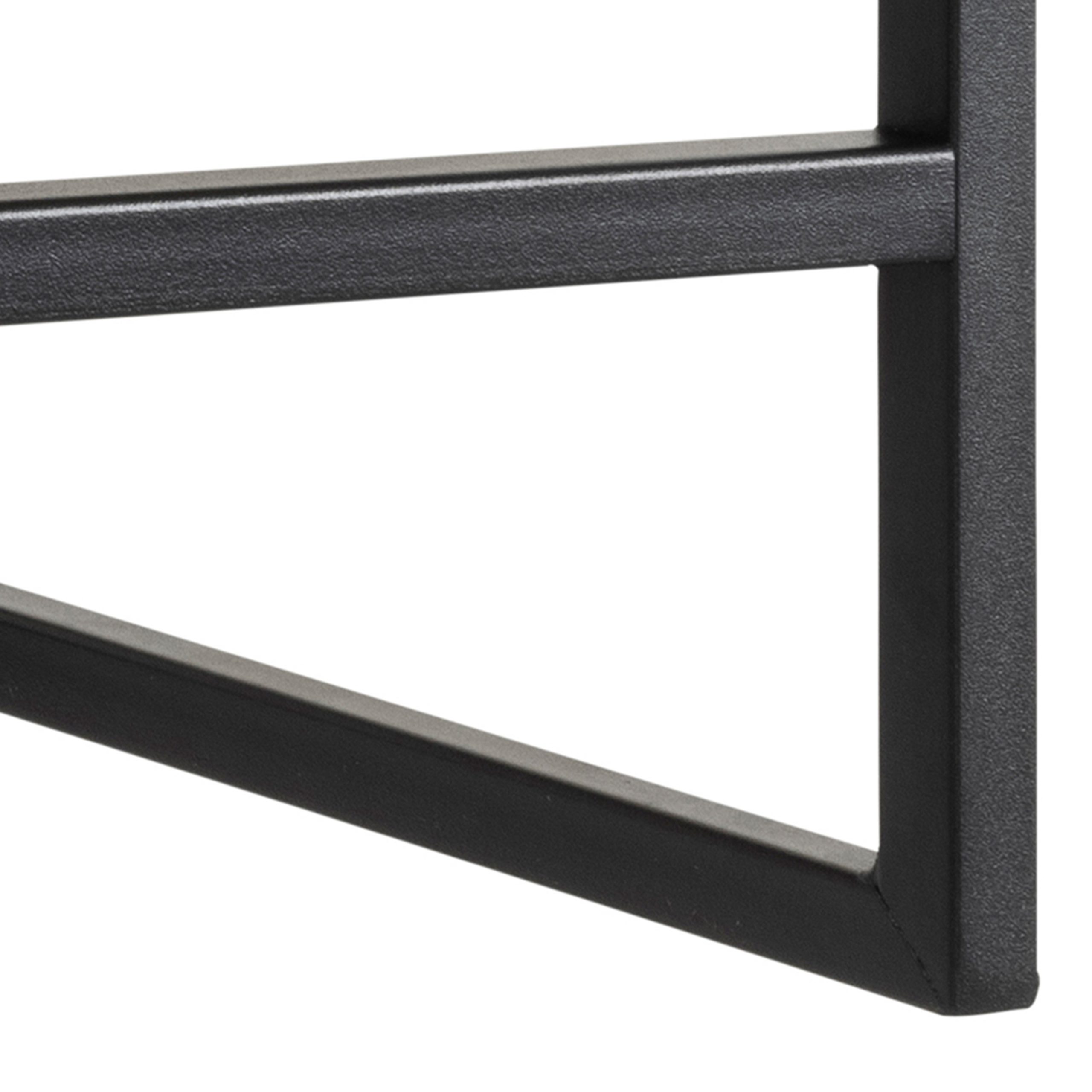 Seaford Black Metal Coat Rack with Oak Top - Image 8
