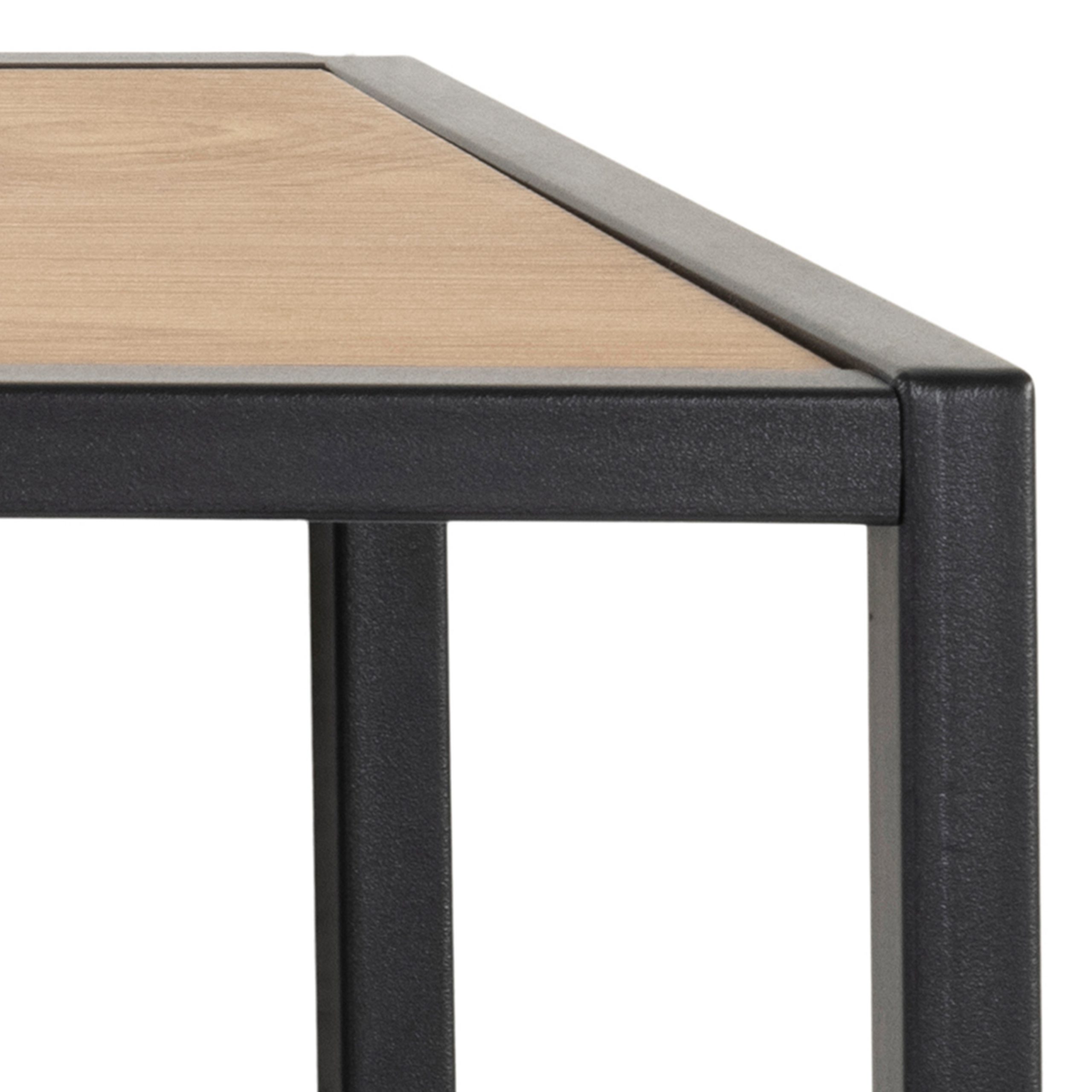 Seaford Black Metal Coat Rack with Oak Top - Image 4