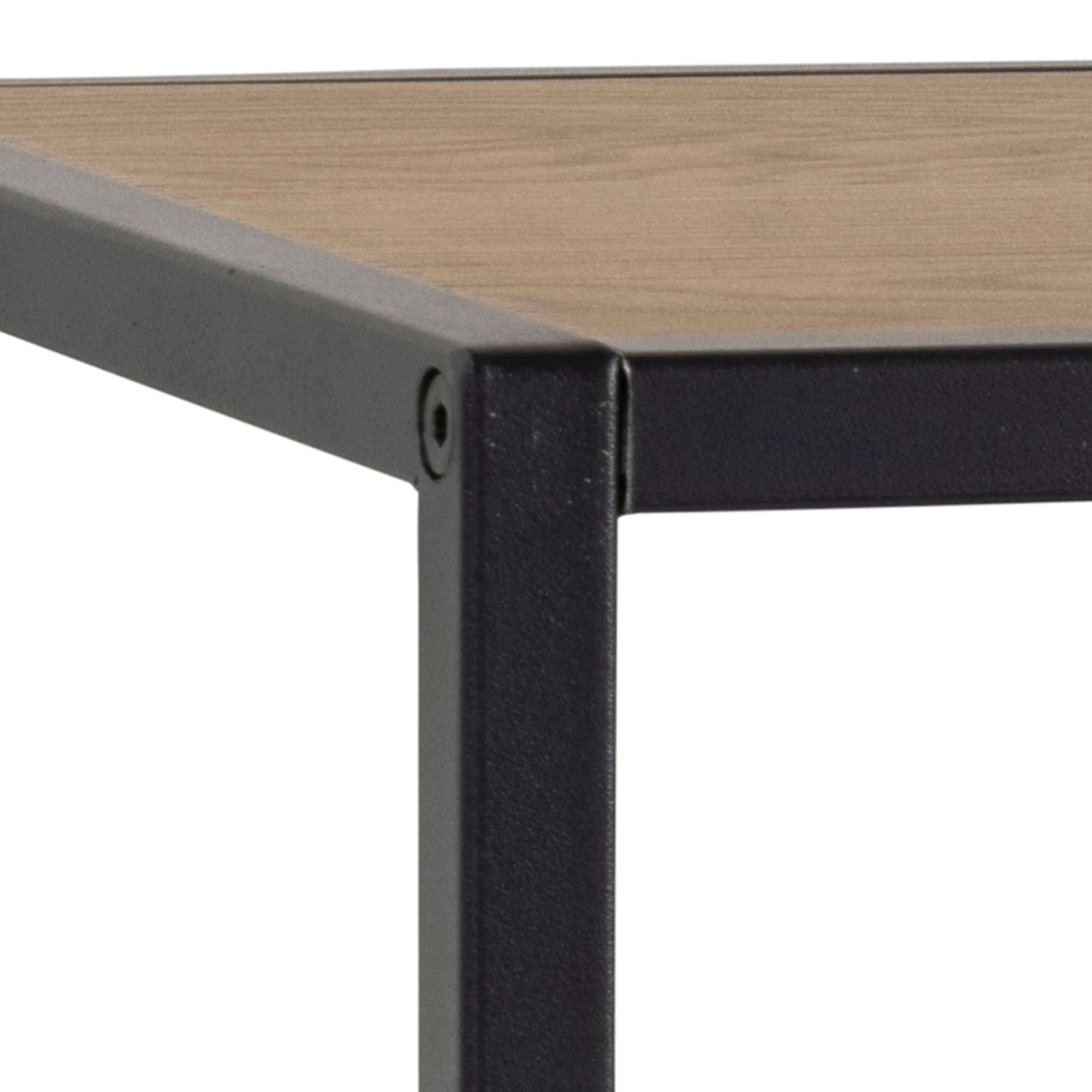 Seaford Black Metal Coat Rack with Oak Top - Image 6