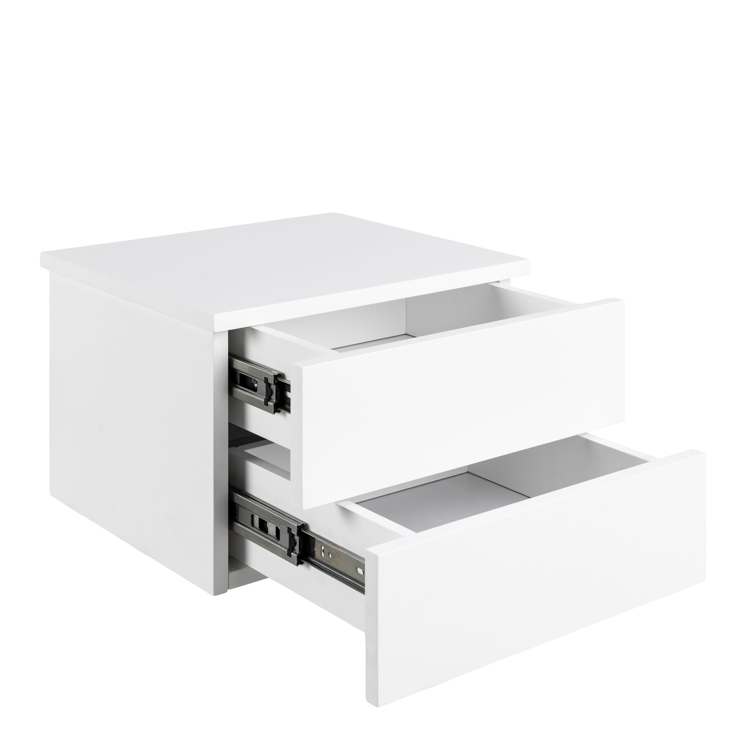 Avignon Bedside Table with 2 Drawers in White - Image 2